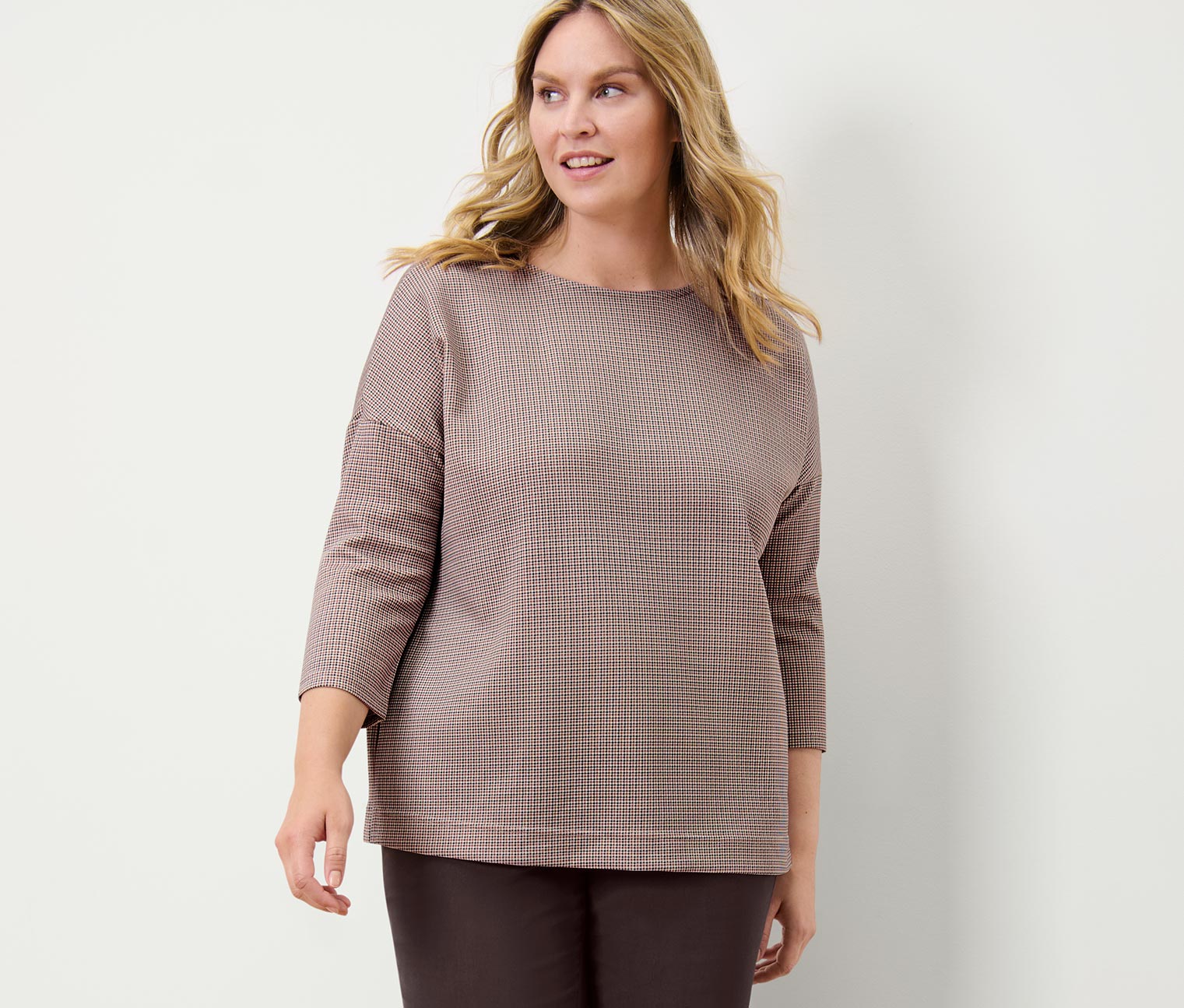 Thumbnail - Tchibo - Kariertes Sweatshirt - Damen - Gr. S - weiß/kariert