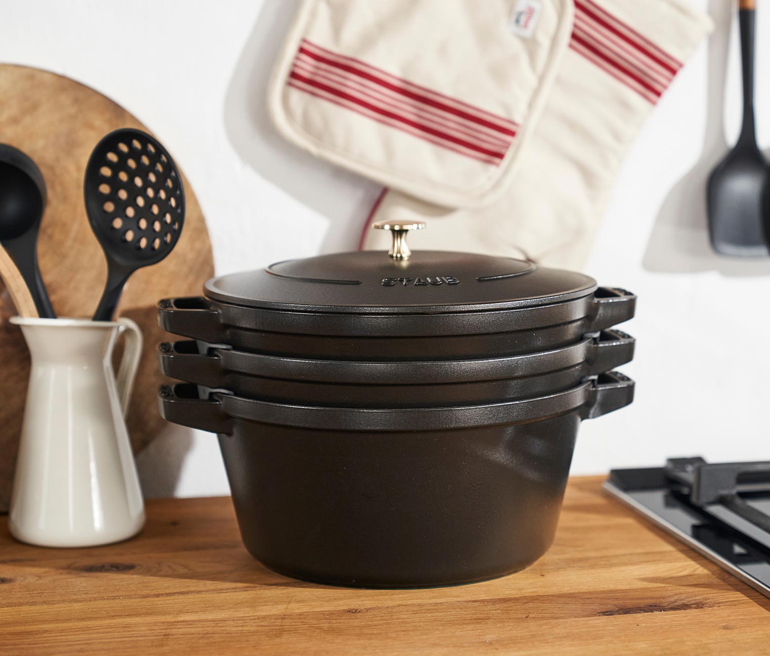 Thumbnail - Staub Gusseisen-Kochtopf-Set - silber