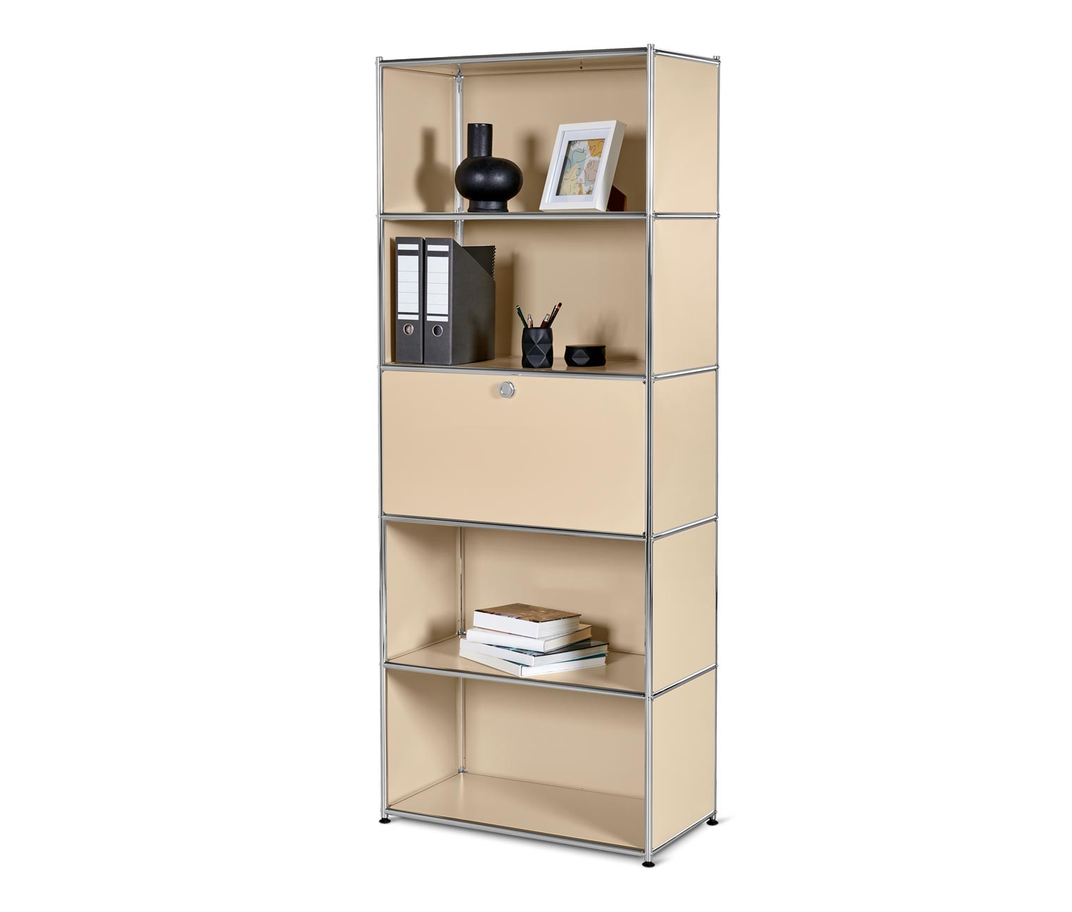 Thumbnail - Tchibo - Regal Metall »Cn3« mit Klappe - 77x40x194,5cm - beige - Stahl / Aluminium / Kunststoff