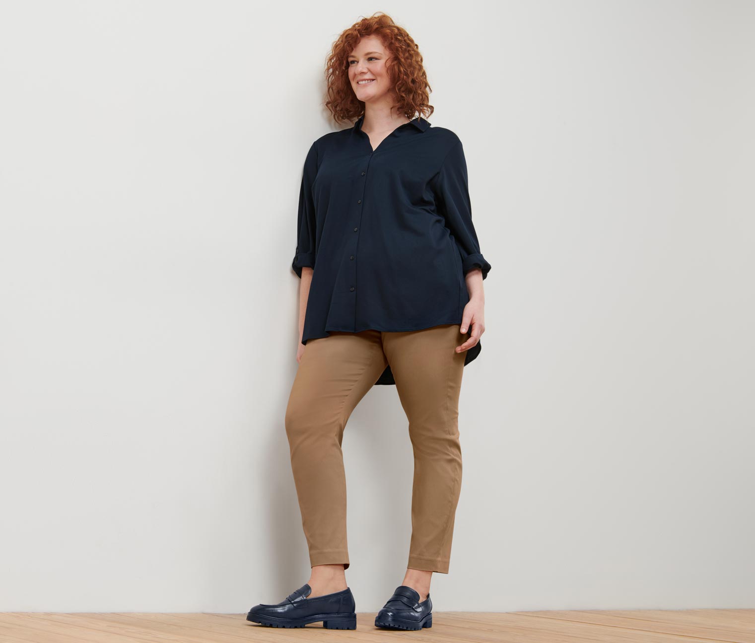 Thumbnail - Tchibo - Piqué-Jerseybluse - Damen - Gr. 40 - dunkelblau