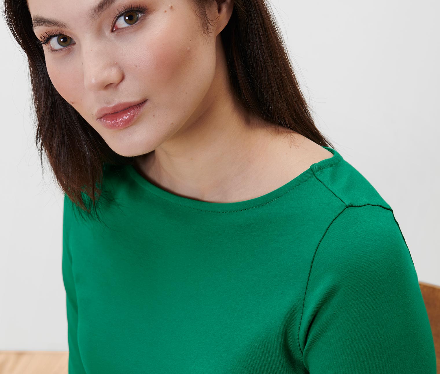 Thumbnail - Tchibo - Shirt mit 3/4-Arm - Damen - Gr. L - grün