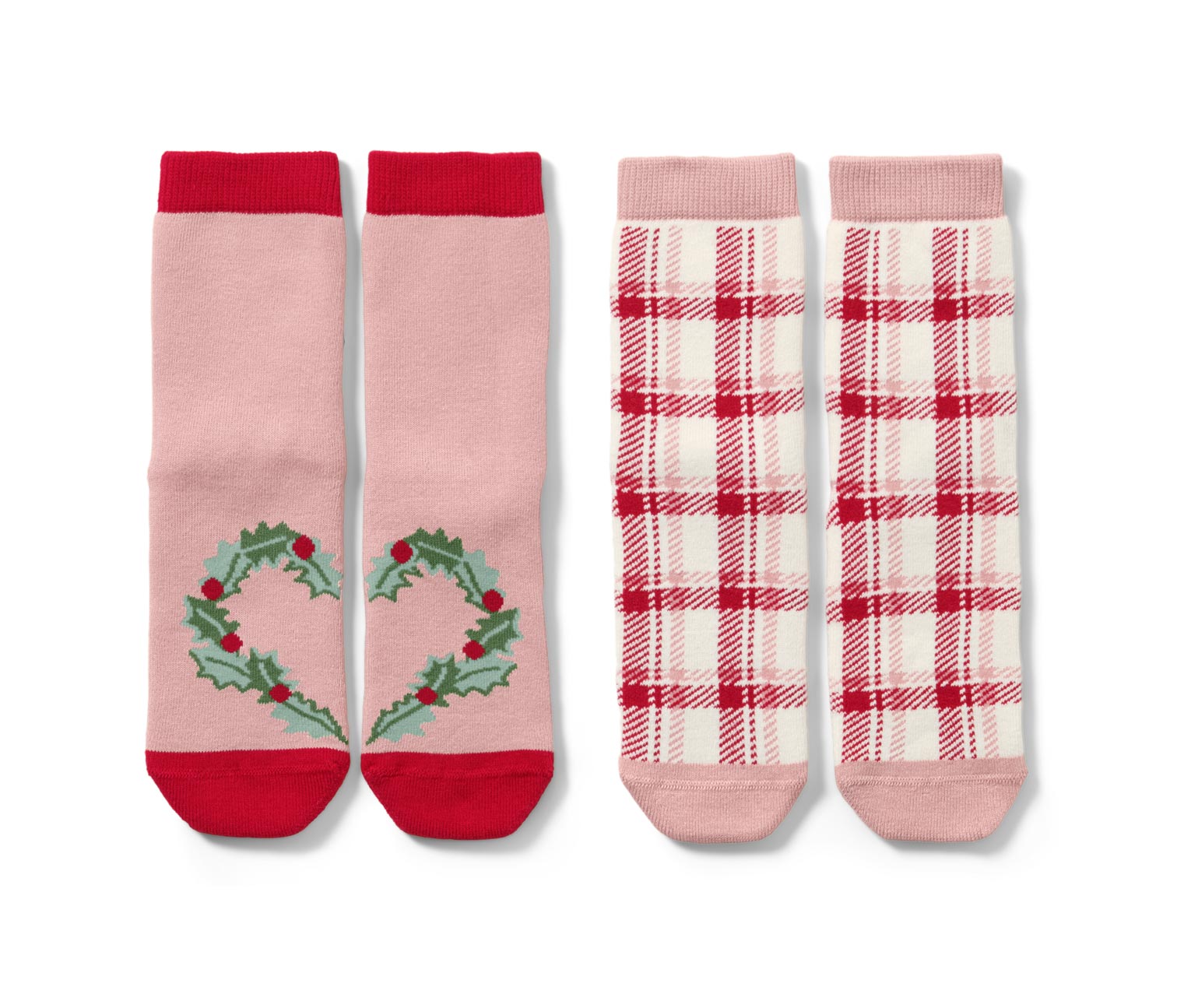 Thumbnail - Tchibo - 2 Paar Kleinkinder-Antirutsch-Socken mit Herz-Jacquard - Damen - Gr. 23-26 - weiß/jacquard
