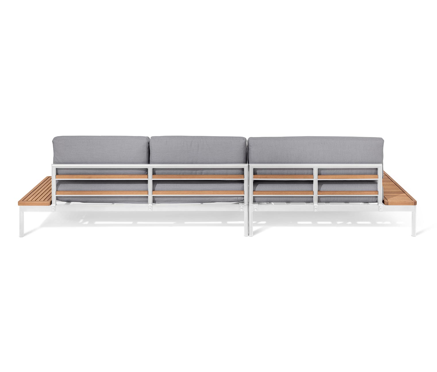 Thumbnail - Tchibo - Premium Lounge-Ecke »Liska« mit höhenverstellbarem Couchtisch - 2x78x71,5cm - hellgrau - Polyester / Eukalyptus...