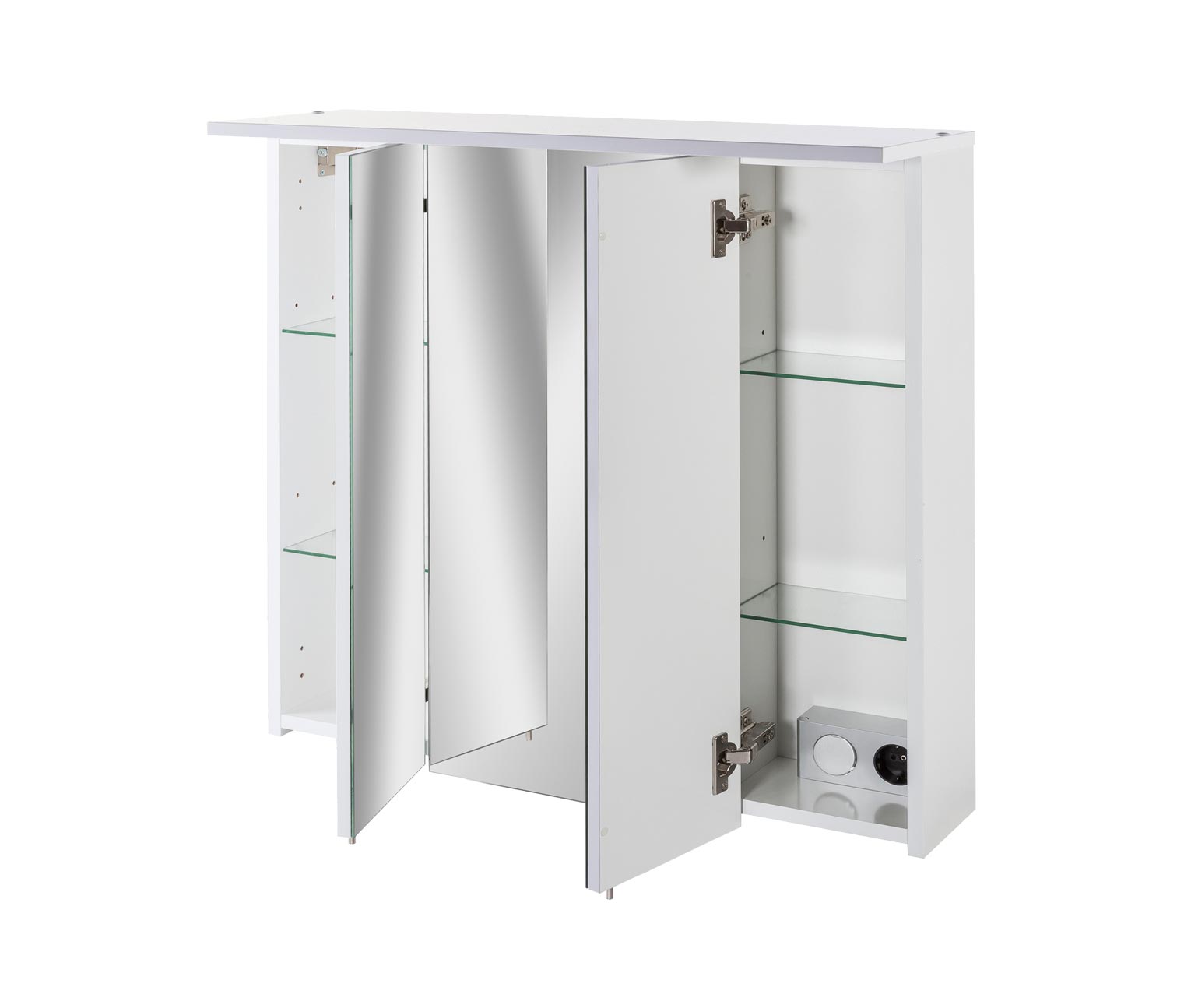Thumbnail - Tchibo - Spiegelschrank SPS 800.1 »Nora« - 80,5x15,5x70,5cm - weiß - Holz / Glas / Metall