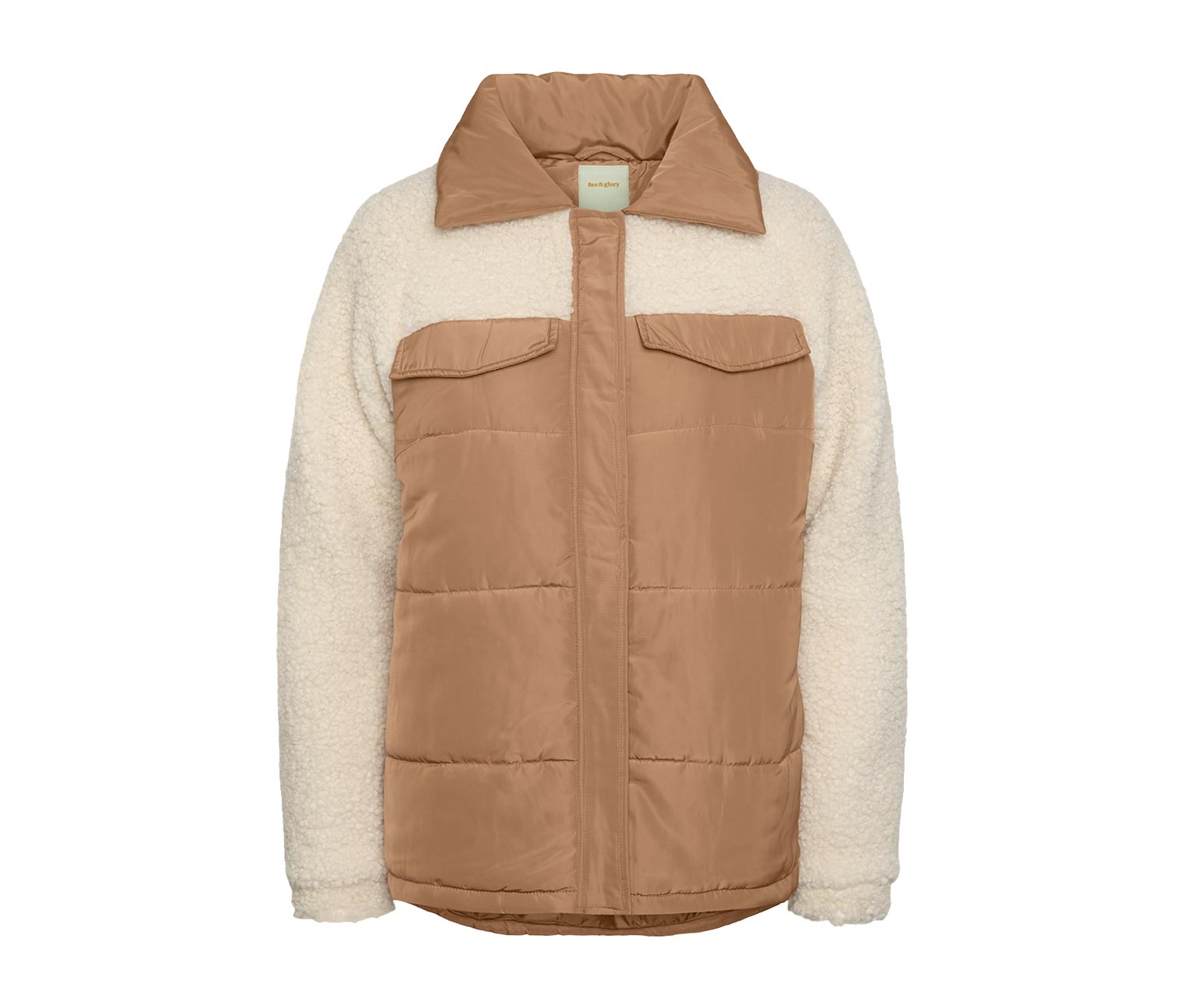 Thumbnail - Tchibo - Steppjacke mit Teddy-Akzenten - Damen - Gr. 40 - cognac