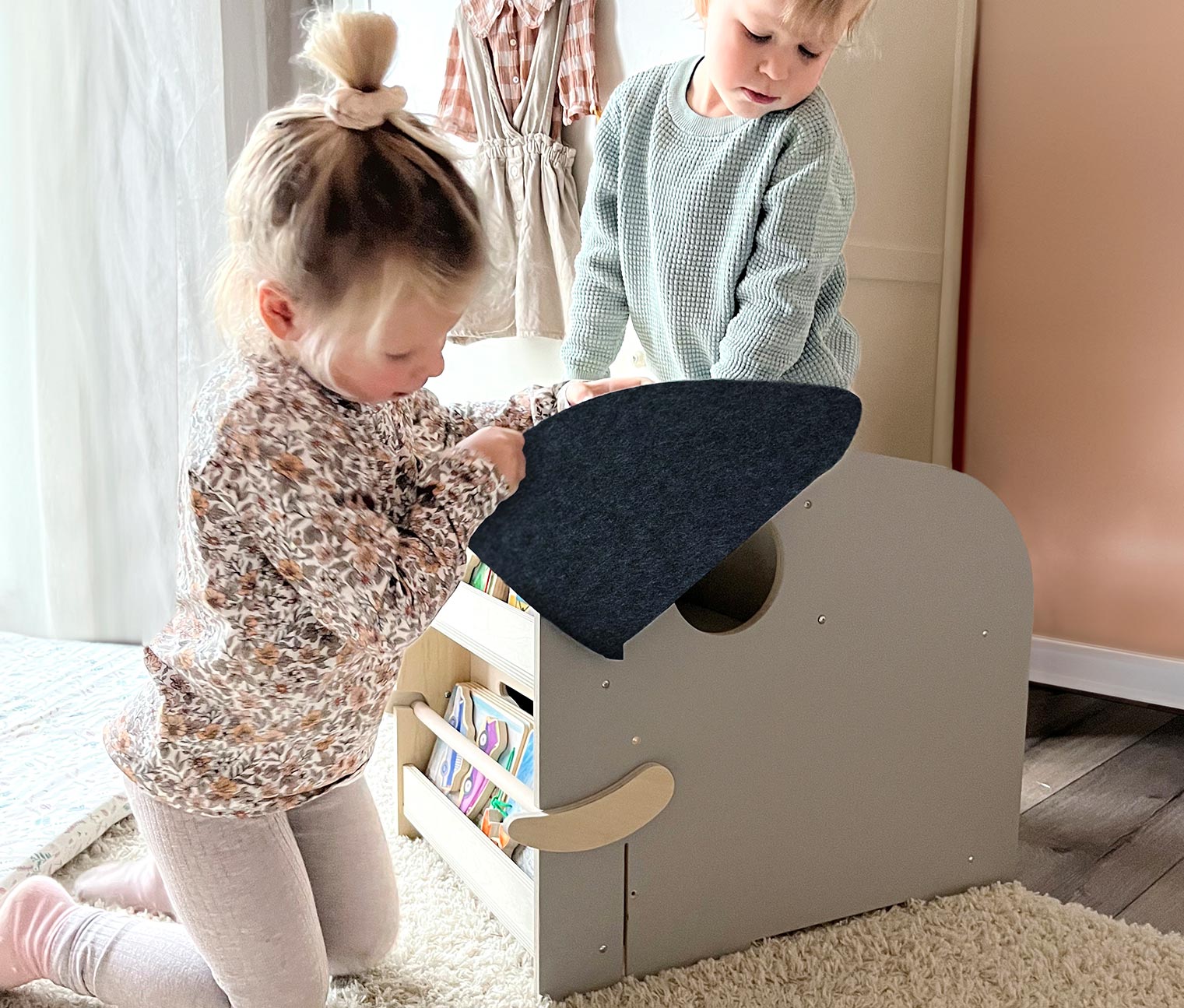 Thumbnail - small foot Spielzeugbox Elefant »Wildlife« - hellgrau