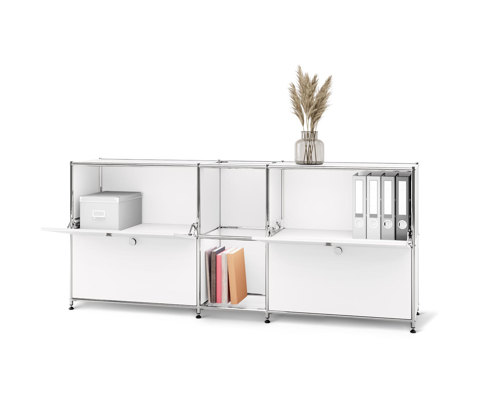 Thumbnail - Tchibo - Sideboard Metall »Cn3« mit 4 Klappenfächern - 190x40x89,5cm - chrom - Stahl / Aluminium / Kunststoff