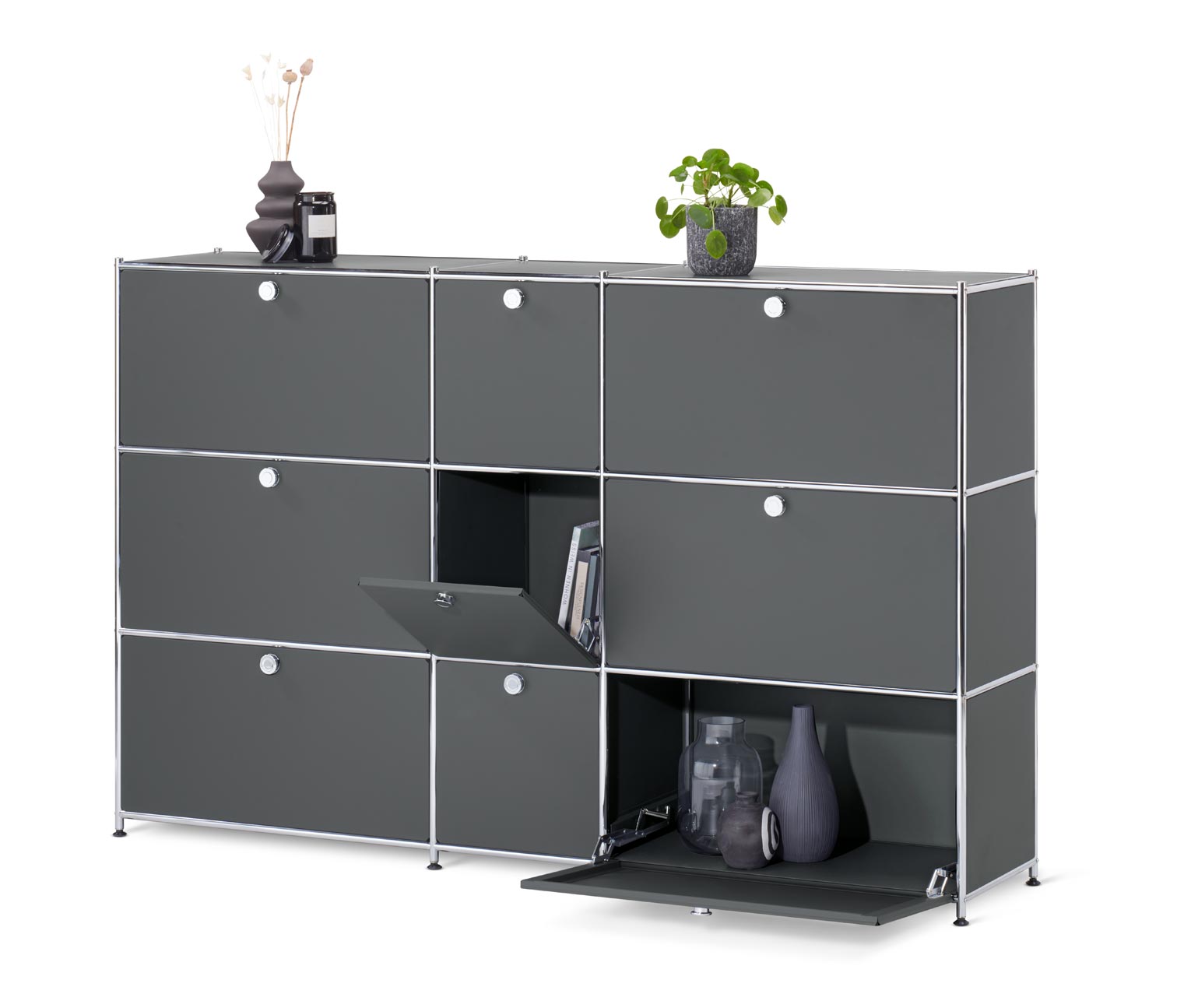 Thumbnail - Tchibo - Kommode »Cn3« mit 9 Klappen - 190x40x120,5cm - chrom - Stahl / Aluminium / Kunststoff
