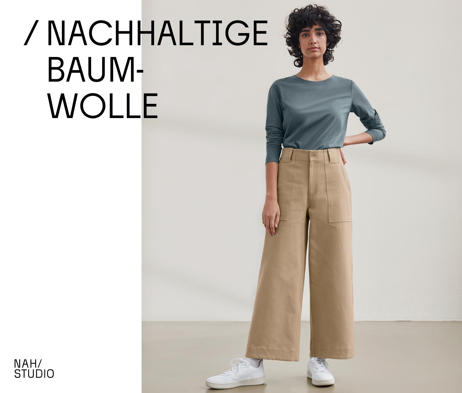 Thumbnail - Nah/Studio Longsleeve - nachhaltige Baumwolle - Gr. XS - blau