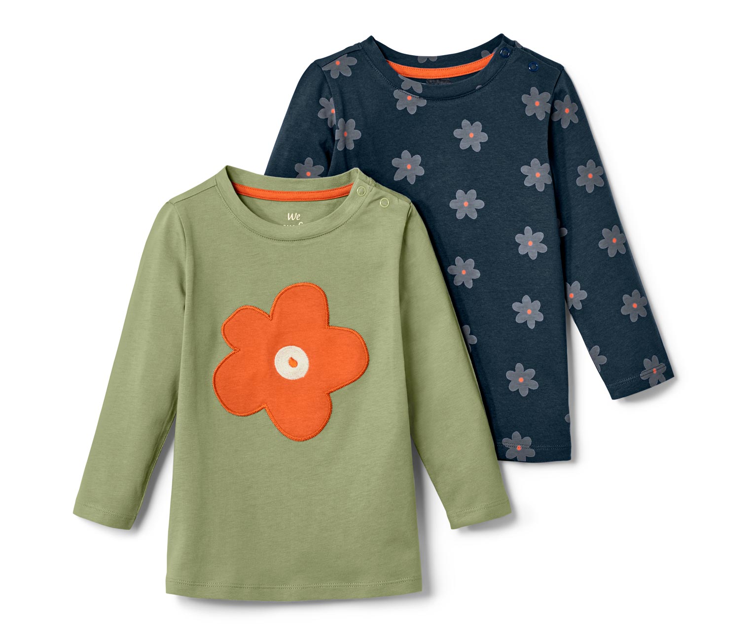 Thumbnail - Tchibo - 2 Kleinkinder-T-Shirts - Herren - Gr. 122/128 - dunkelblau/geblümt