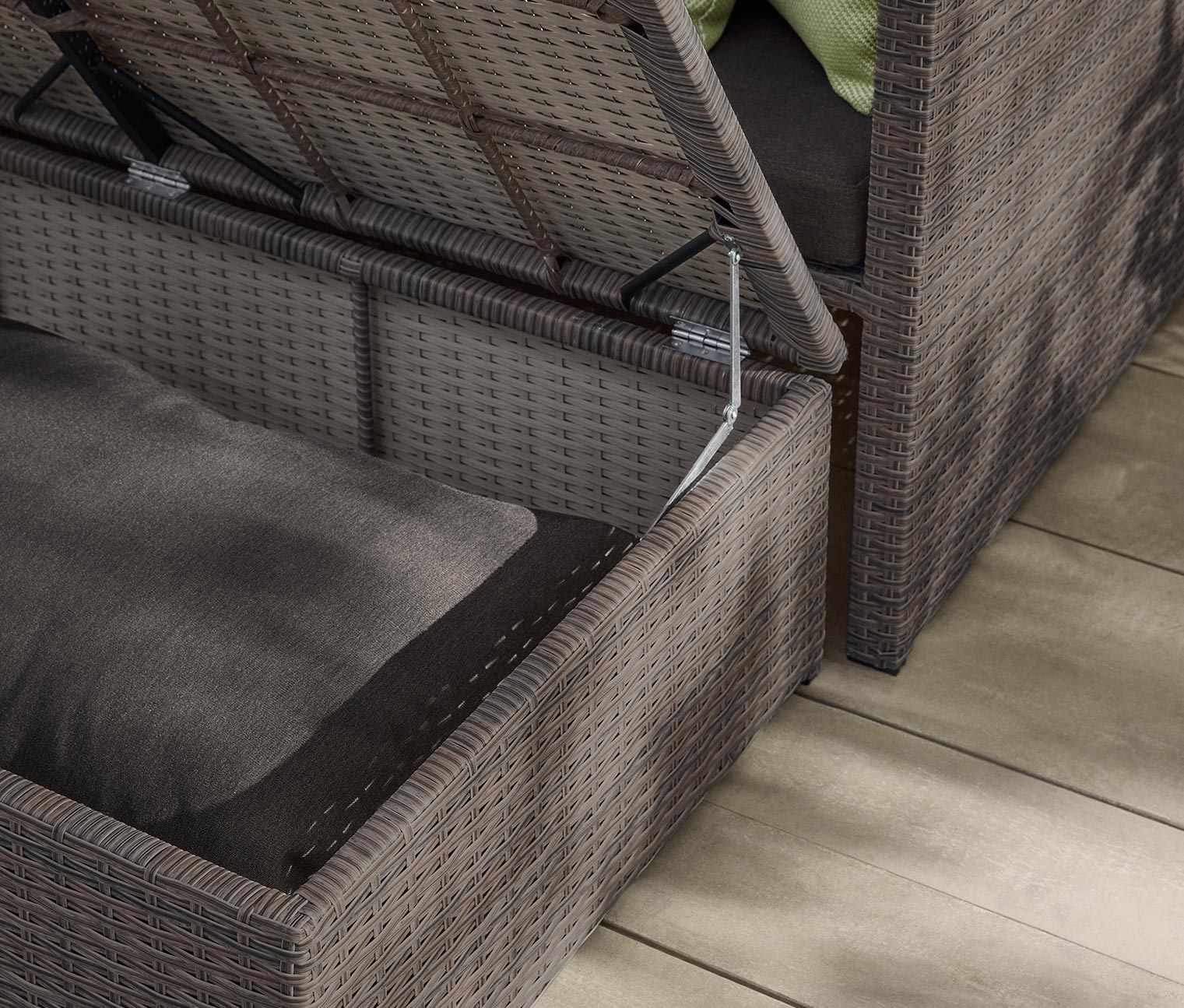 Thumbnail - Tchibo - Auszieh-Schlafsofa »Thore« mit Stauraum - 204,5x143x84cm - anthrazit - Aluminium / Polyethylen / Polyester