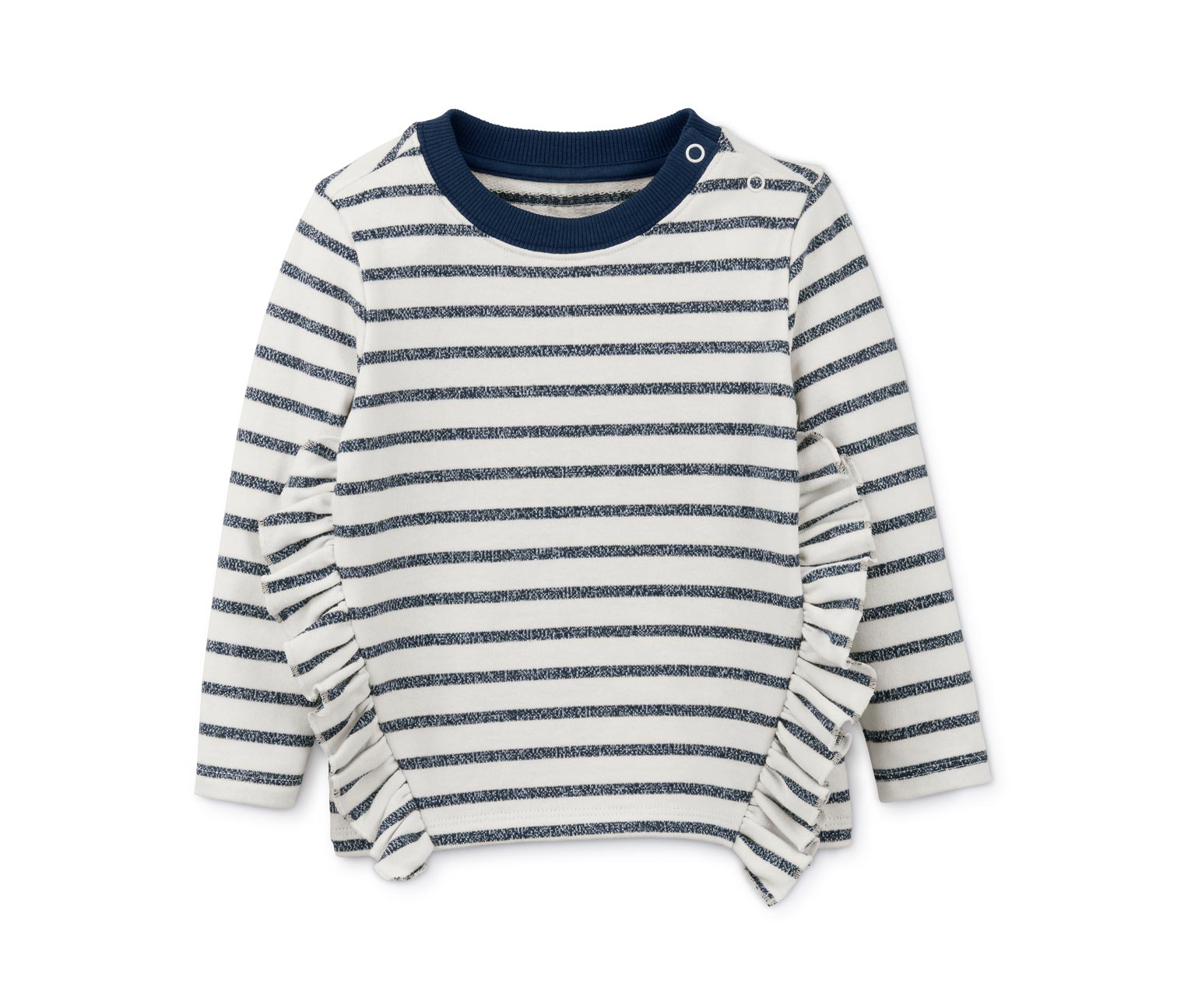 Thumbnail - Tchibo - Sweatshirt mit Glitzerdetails - Mädchen - Gr. 110/116 - silber/gestreift