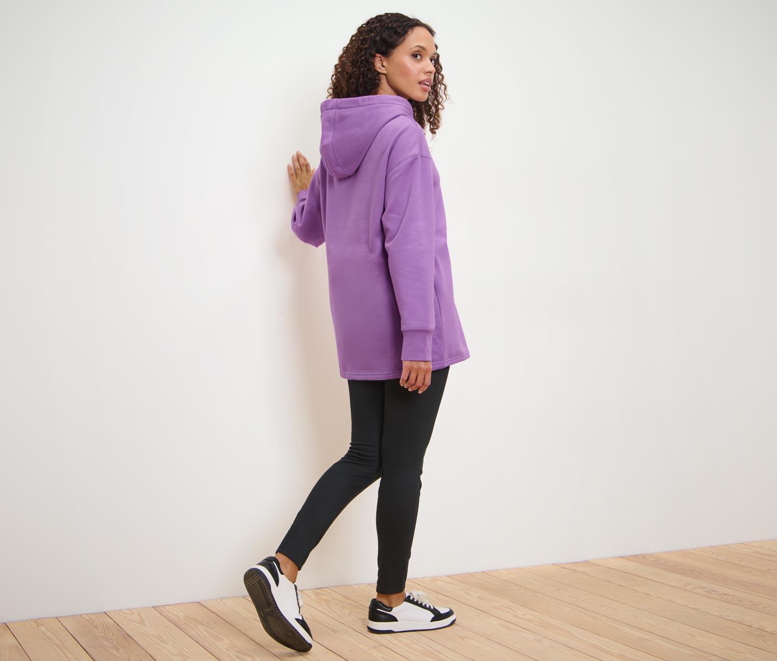 Thumbnail - Tchibo - Langes Kapuzensweatshirt - Damen - Gr. S - lila