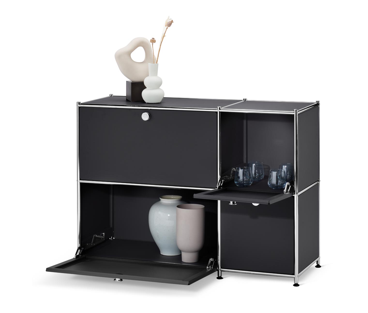 Thumbnail - Tchibo - Sideboard »Cn3« mit 4 Klappen - 115,5x40x82,5cm - schwarz - Stahl / Aluminium / Kunststoff