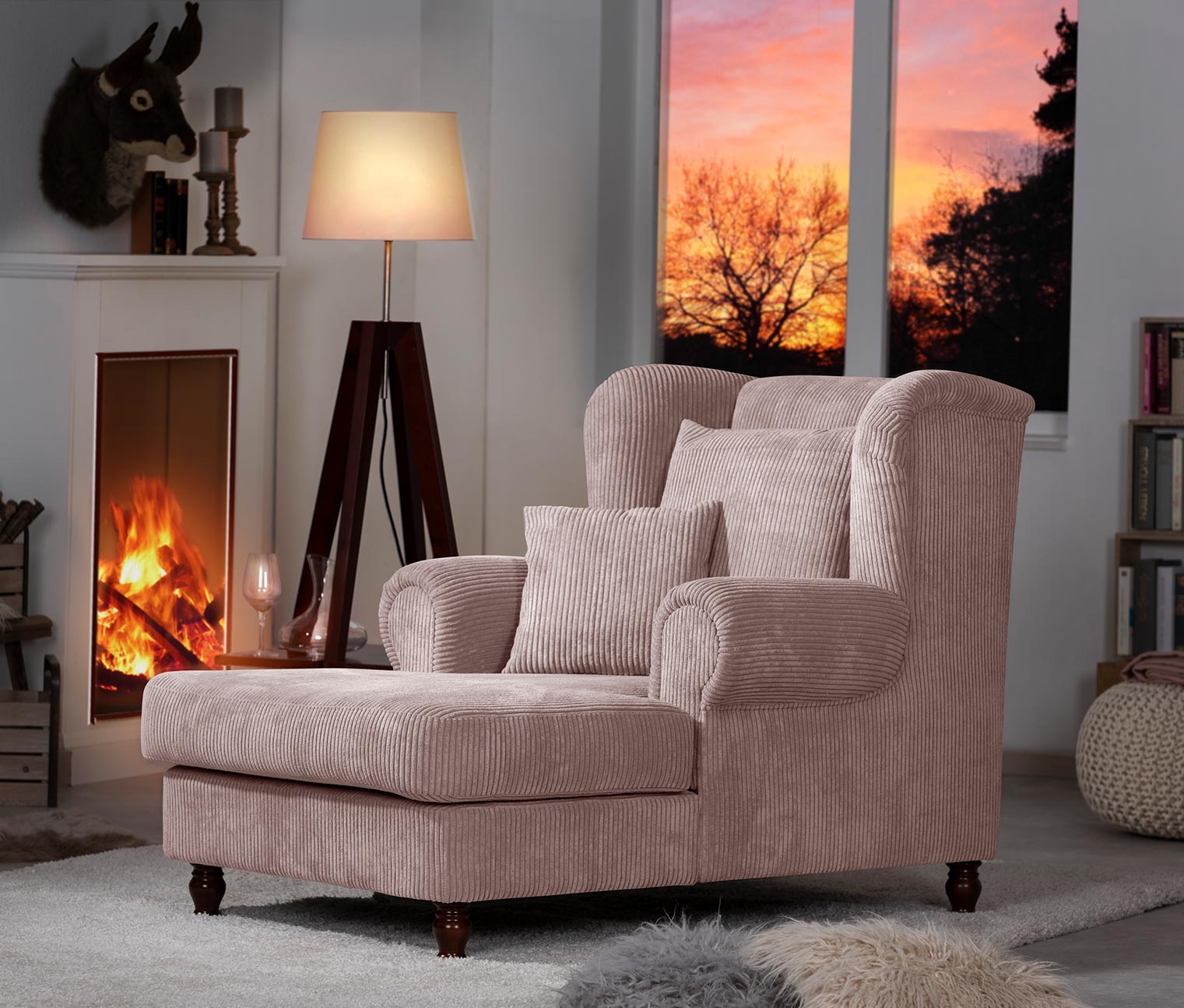 Thumbnail - Tchibo - Big-Sessel »Madeleine« - 103x149x103cm - nussbaum - Polyester / Holz / Buchenholz