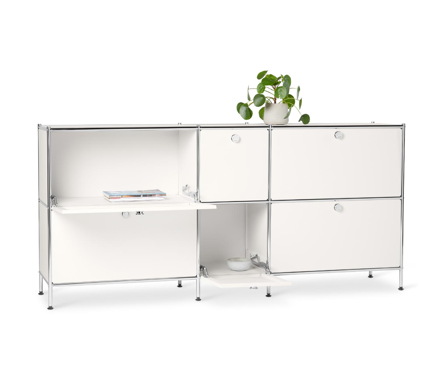 Thumbnail - Tchibo - Sideboard Metall »Cn3« groß mit 6 Klappenfächern - 190x40x89,5cm - chrom - Stahl / Aluminium / Kunststoff