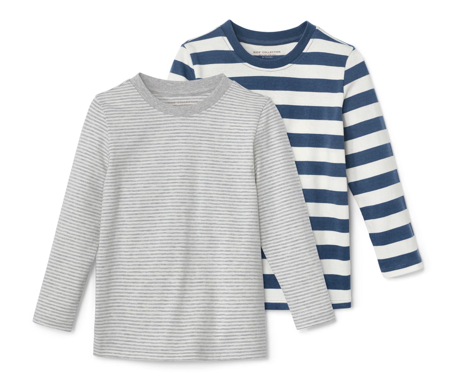 Thumbnail - Tchibo - 2 Langarmshirts - Herren - Gr. 86/92 - blau