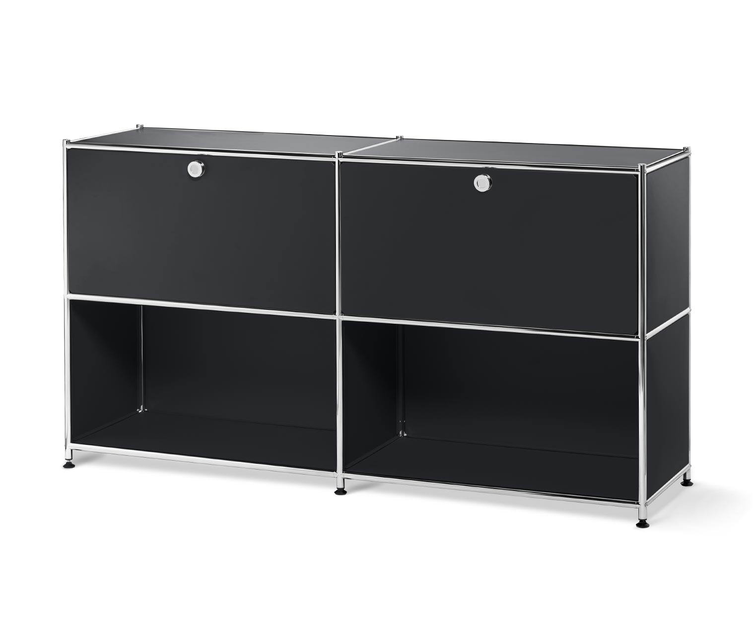 Thumbnail - Tchibo - Sideboard Metall »Cn3« mit versetzbaren Klappenfächern - 152x40x82,5cm - schwarz - Stahl / Aluminium / Kunststo...