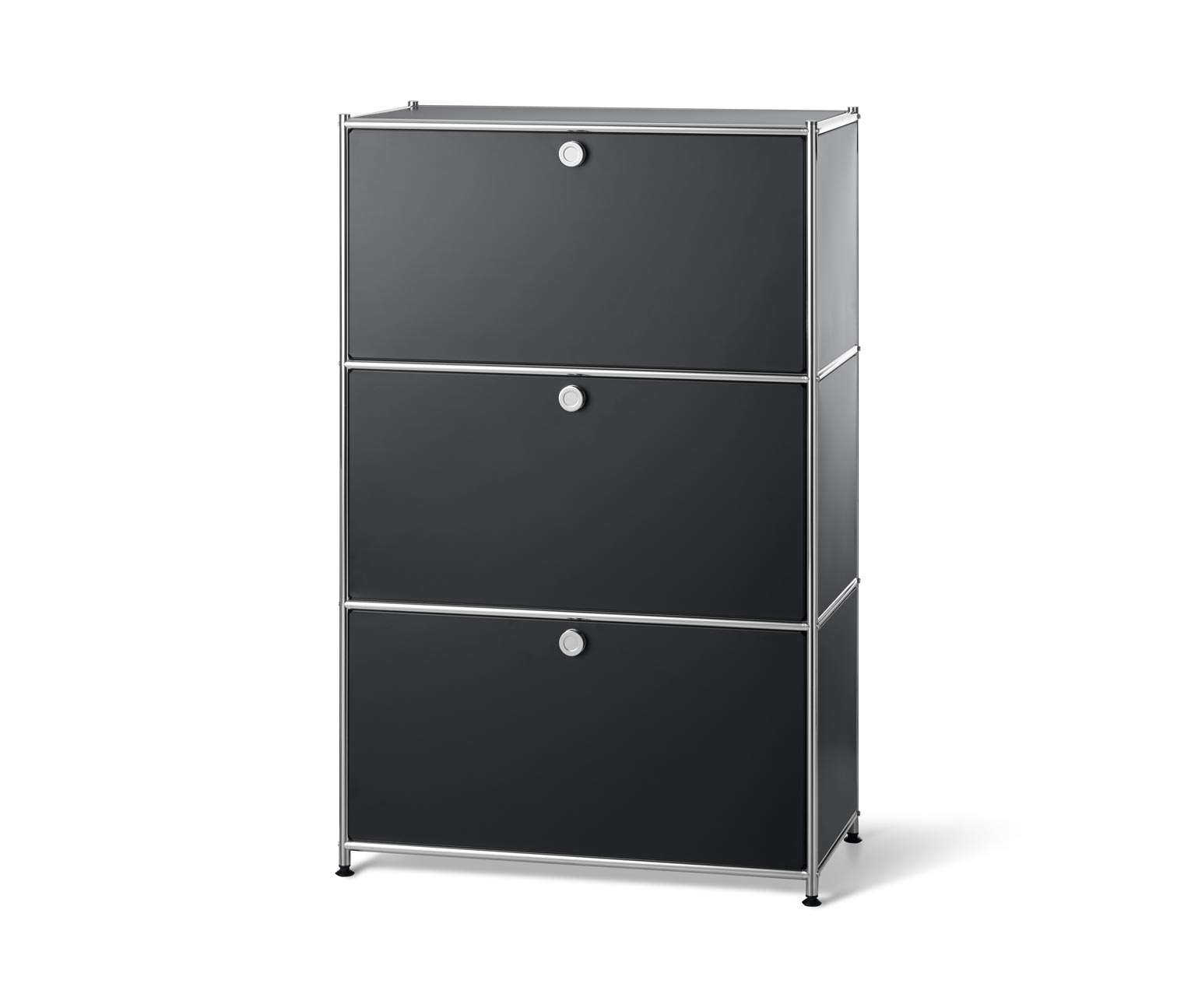 Thumbnail - Tchibo - Regal Metall »Cn3« mit 3 Klappenfächern - 77x40x120,5cm - schwarz - Stahl / Aluminium / Kunststoff