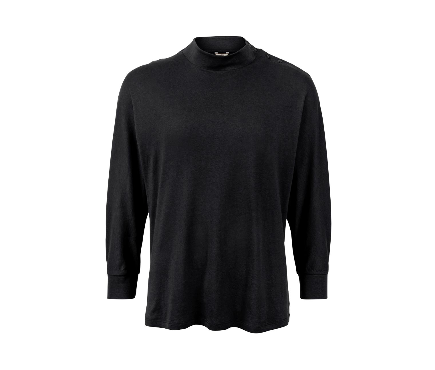 Thumbnail - Tchibo - Fledermausshirt mit Knöpfen - Damen - Gr. S - schwarz