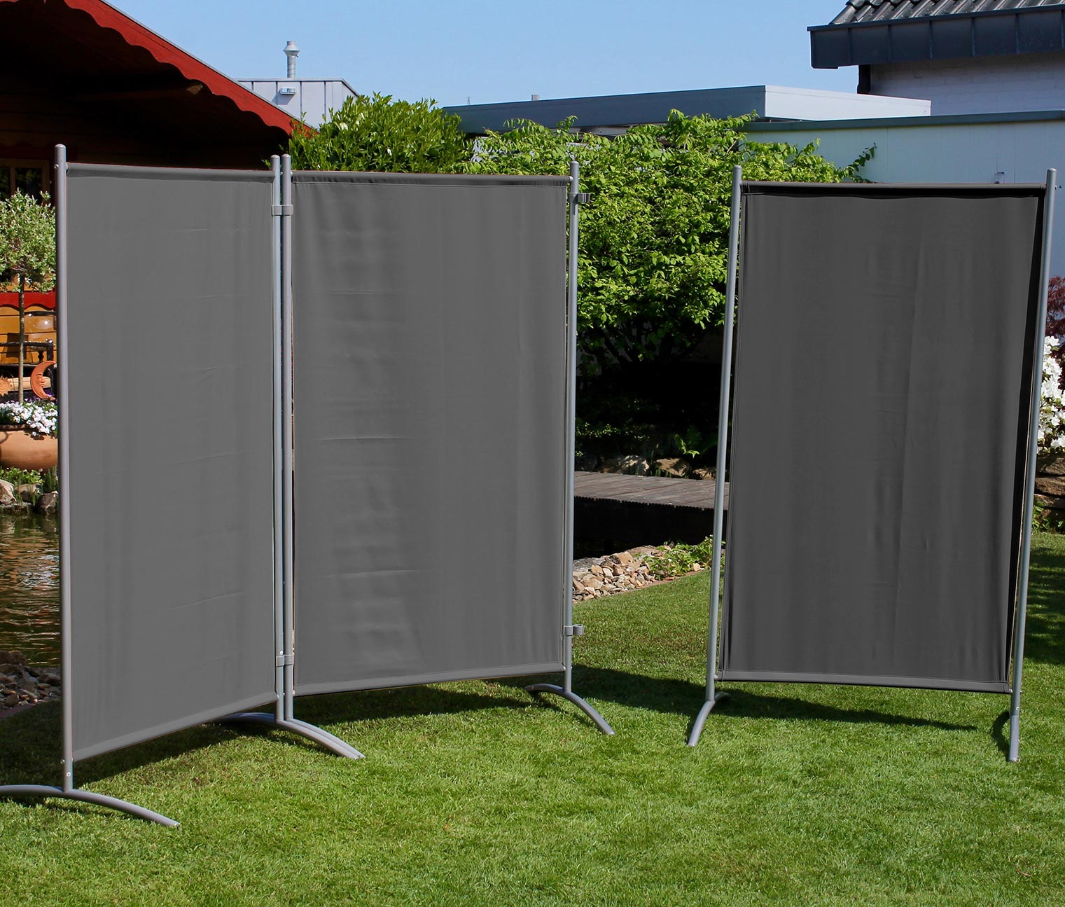 Thumbnail - Leco Stellwand - 260x60x156cm - anthrazit - Polyester / Stahl / Kunststoff