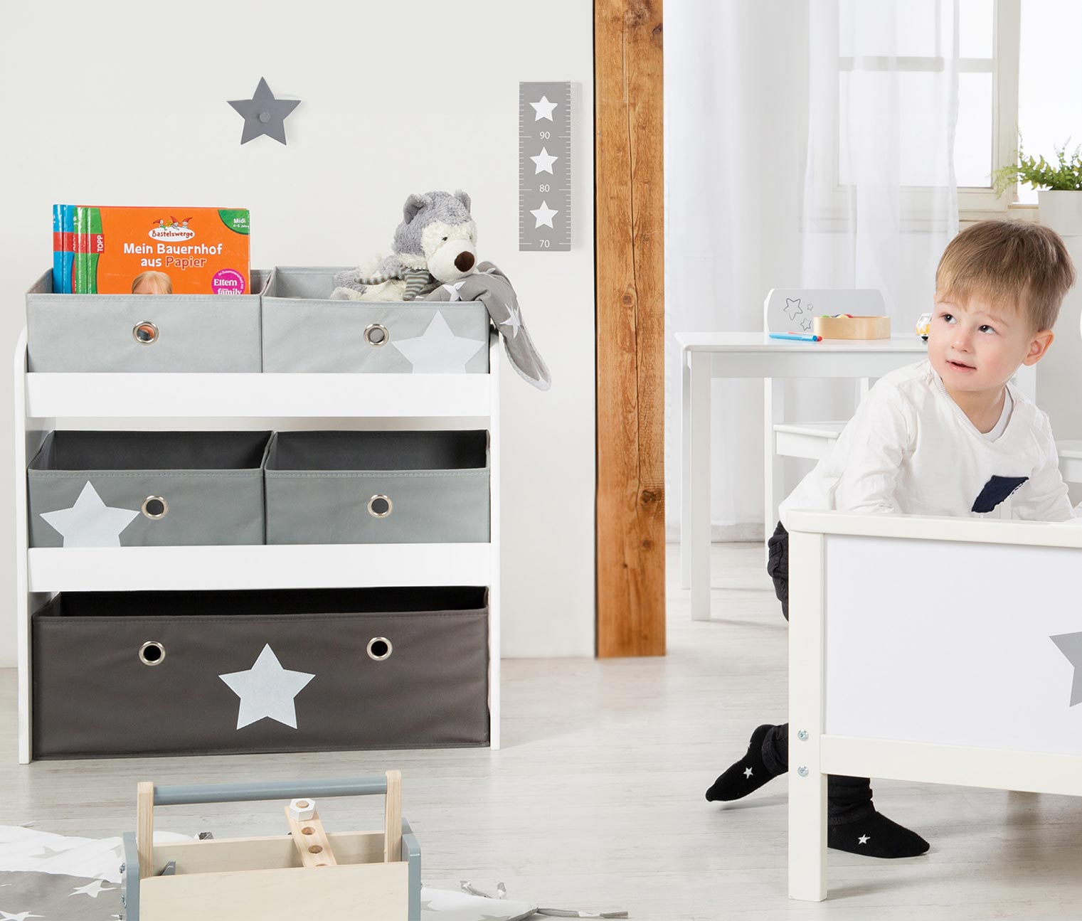 Thumbnail - roba Spielregal »Stars« - 63,5x29,5x67cm - weiß - Holz