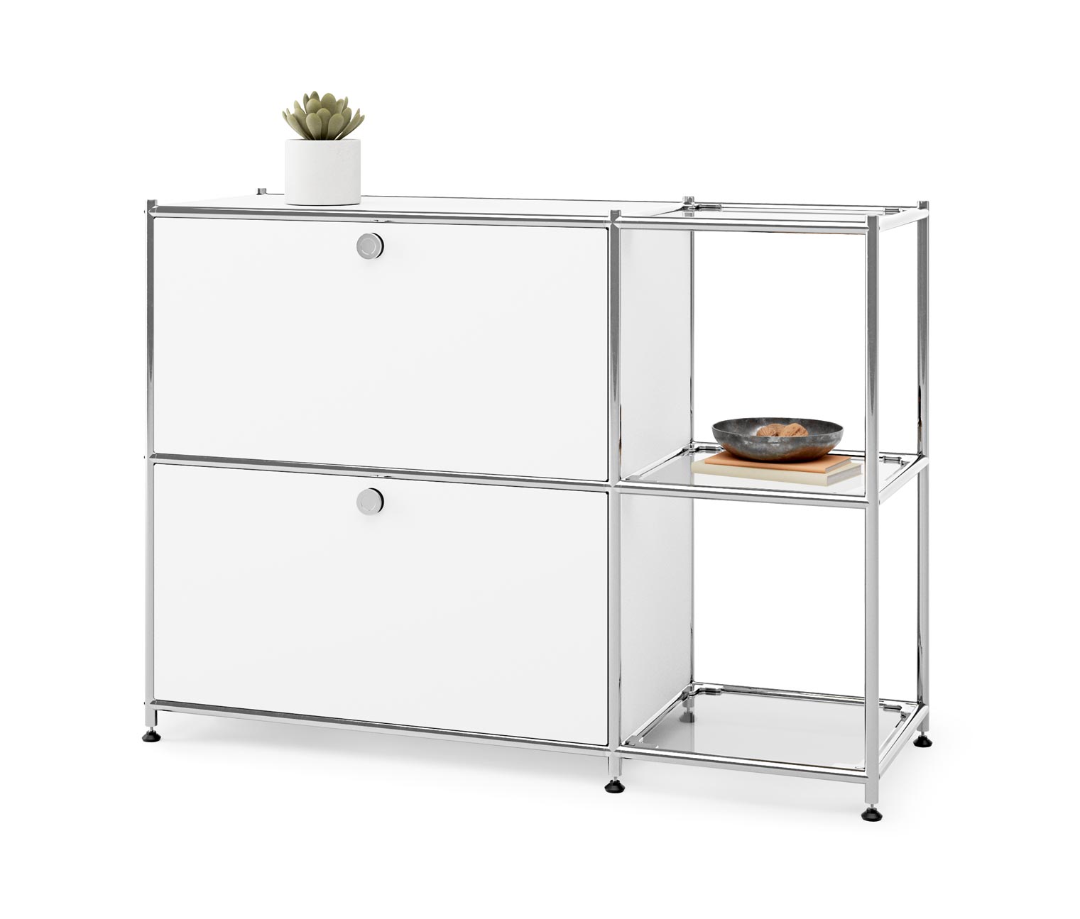 Thumbnail - Tchibo - Sideboard Metall »Cn3« mit 2 Klappenfächern - 115x40x82,5cm - chrom - Stahl / Glas / Aluminium