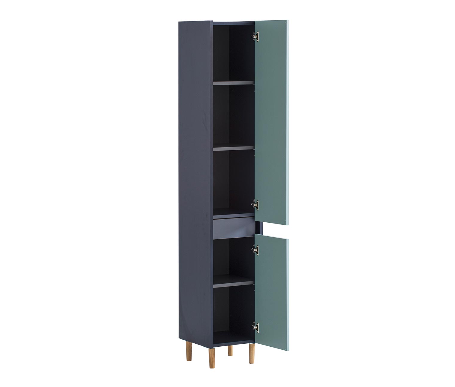 Thumbnail - Tchibo - Hochschrank »Lovis« - 30x33x170cm - blau - Holz / Metall / Eschen-Massivholz