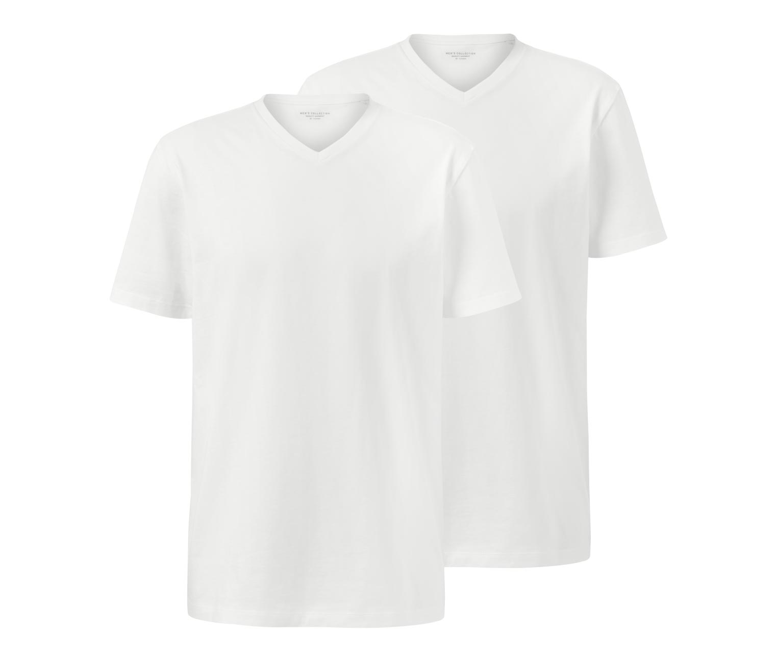 Thumbnail - Tchibo - 2 T-Shirts mit V-Ausschnitt - Herren - Gr. L - weiß
