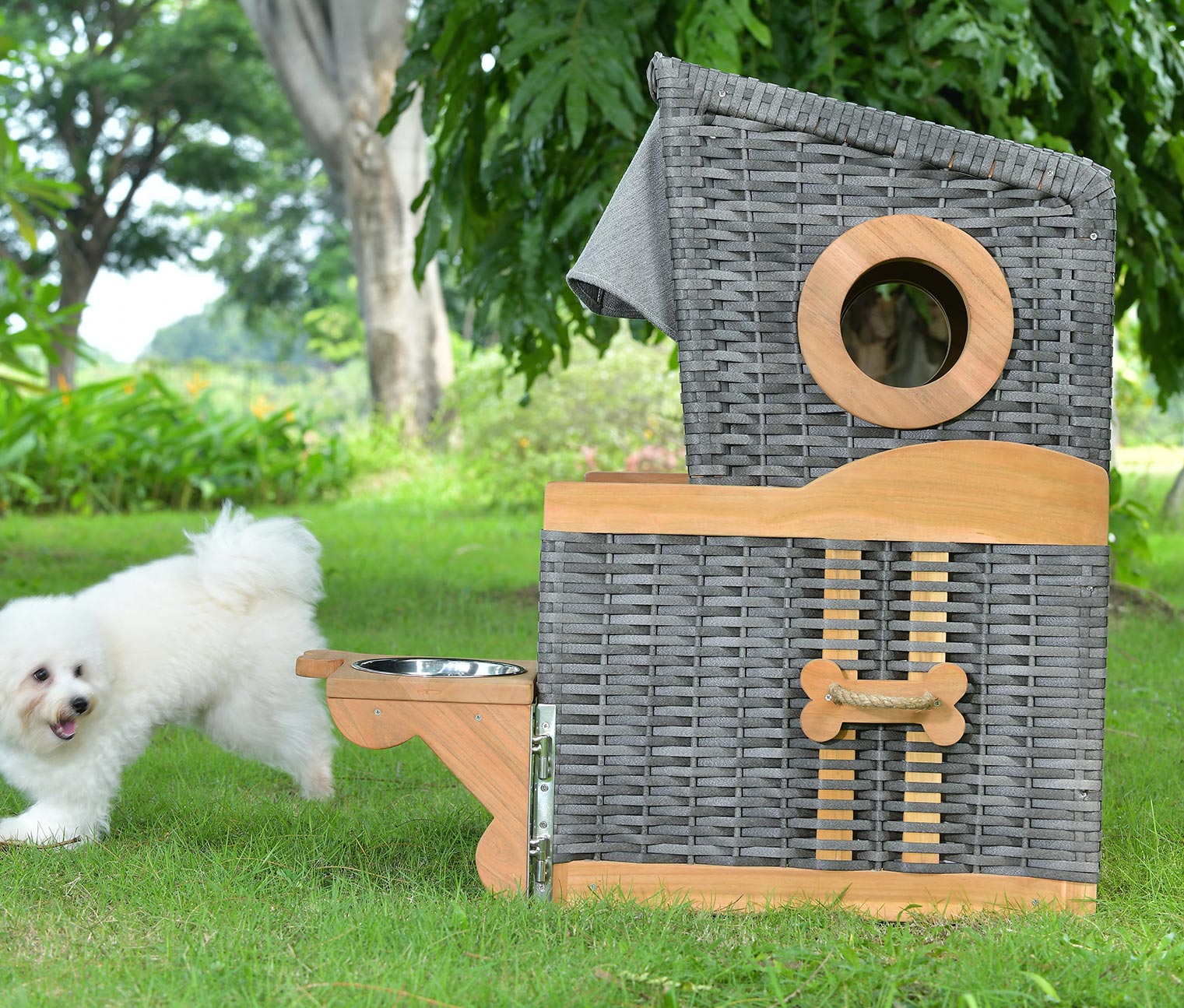 Thumbnail - deVries Hundestrandkorb »Knochenfinder« - grau