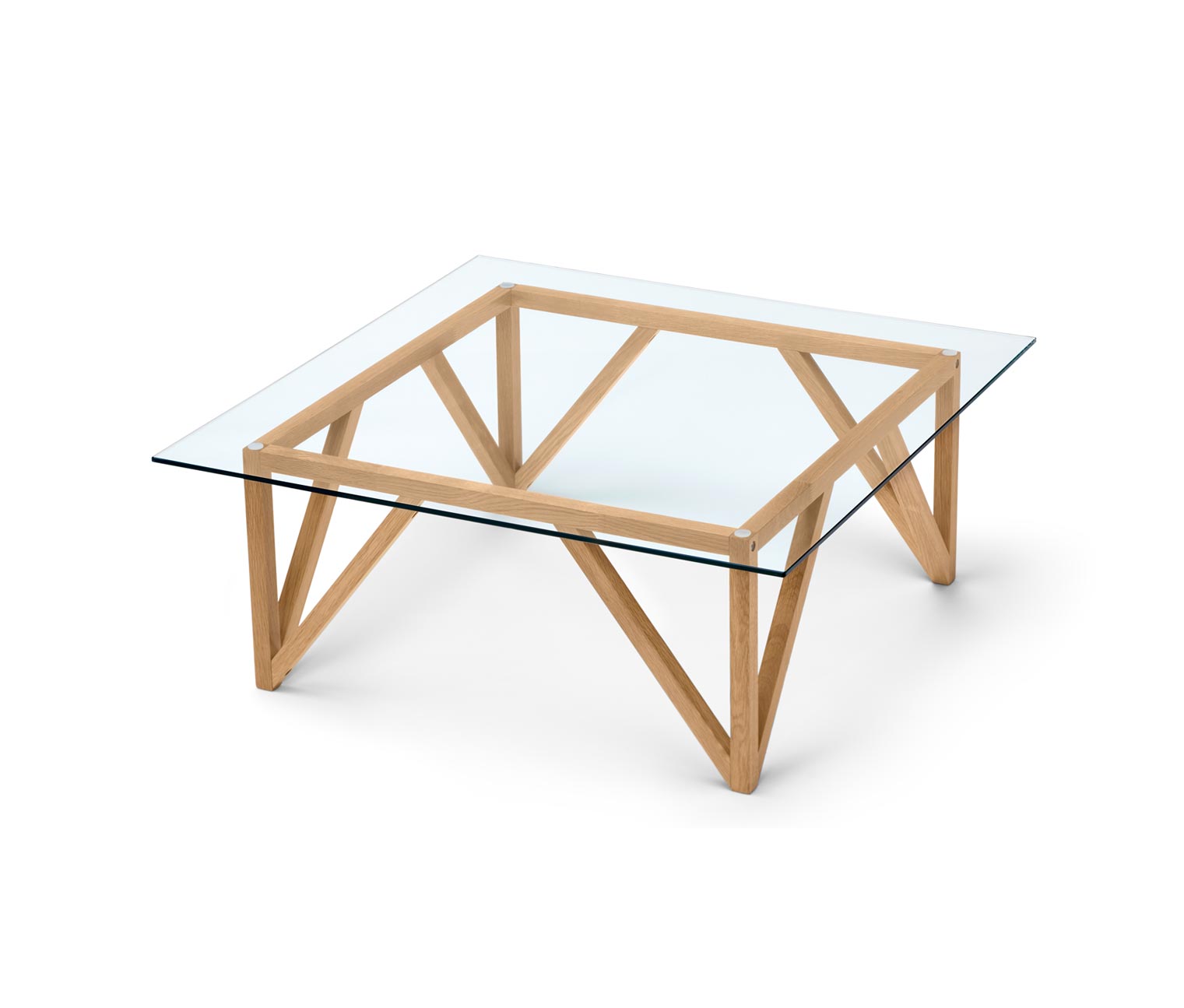 Thumbnail - Tchibo - Couchtisch mit Glasplatte - 90x90x35cm - braun - Eichenholz / Glas