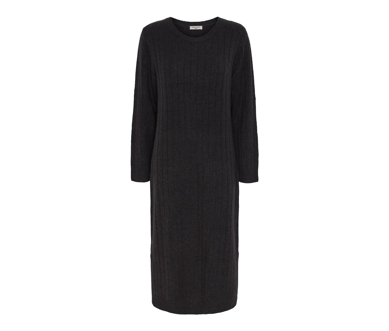 Thumbnail - Tchibo - Geripptes Strickkleid - Damen - Gr. XL - dunkelgrau