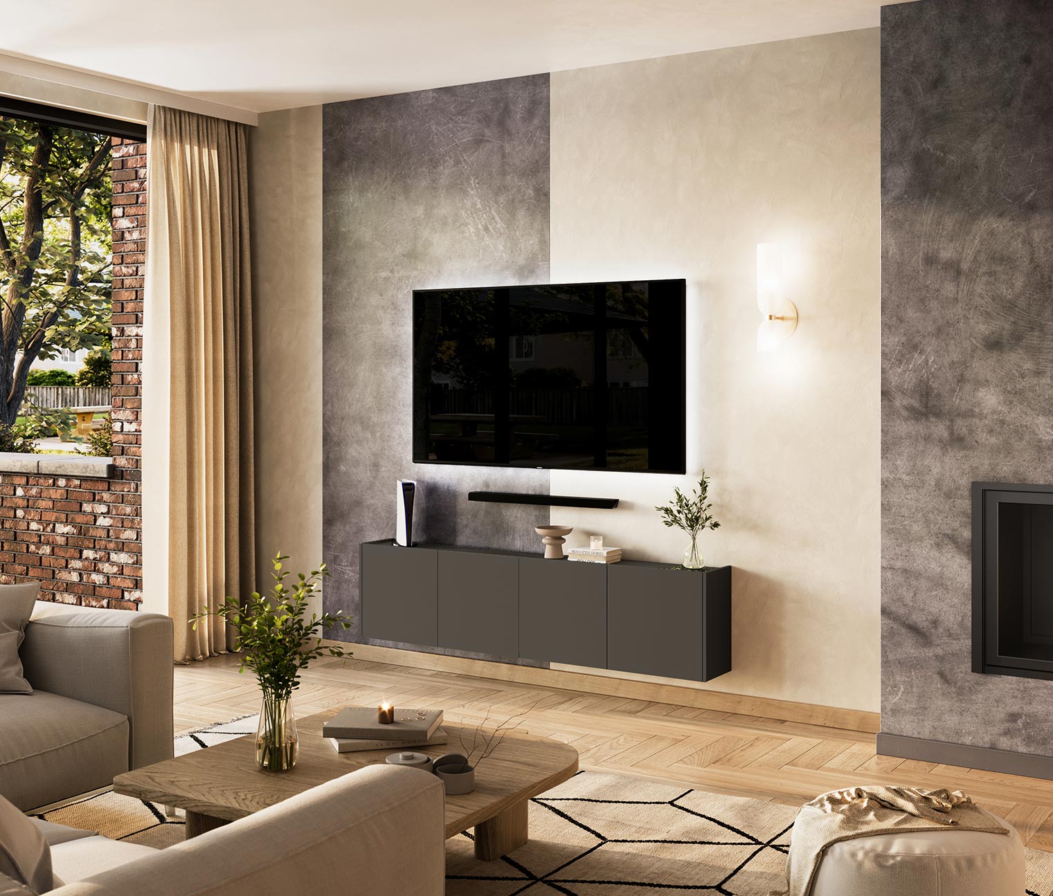 Thumbnail - Tchibo - Mehrzweckschrank »Piana« - 182x24x40cm - grau - Holz