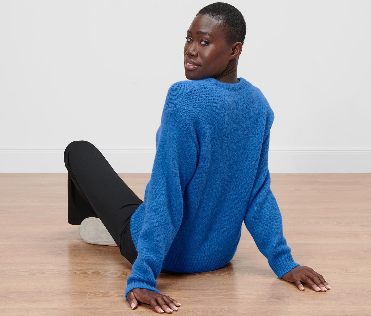 Thumbnail - Tchibo - Grobstrickpullover mit Wolle - Damen - Gr. S - blau