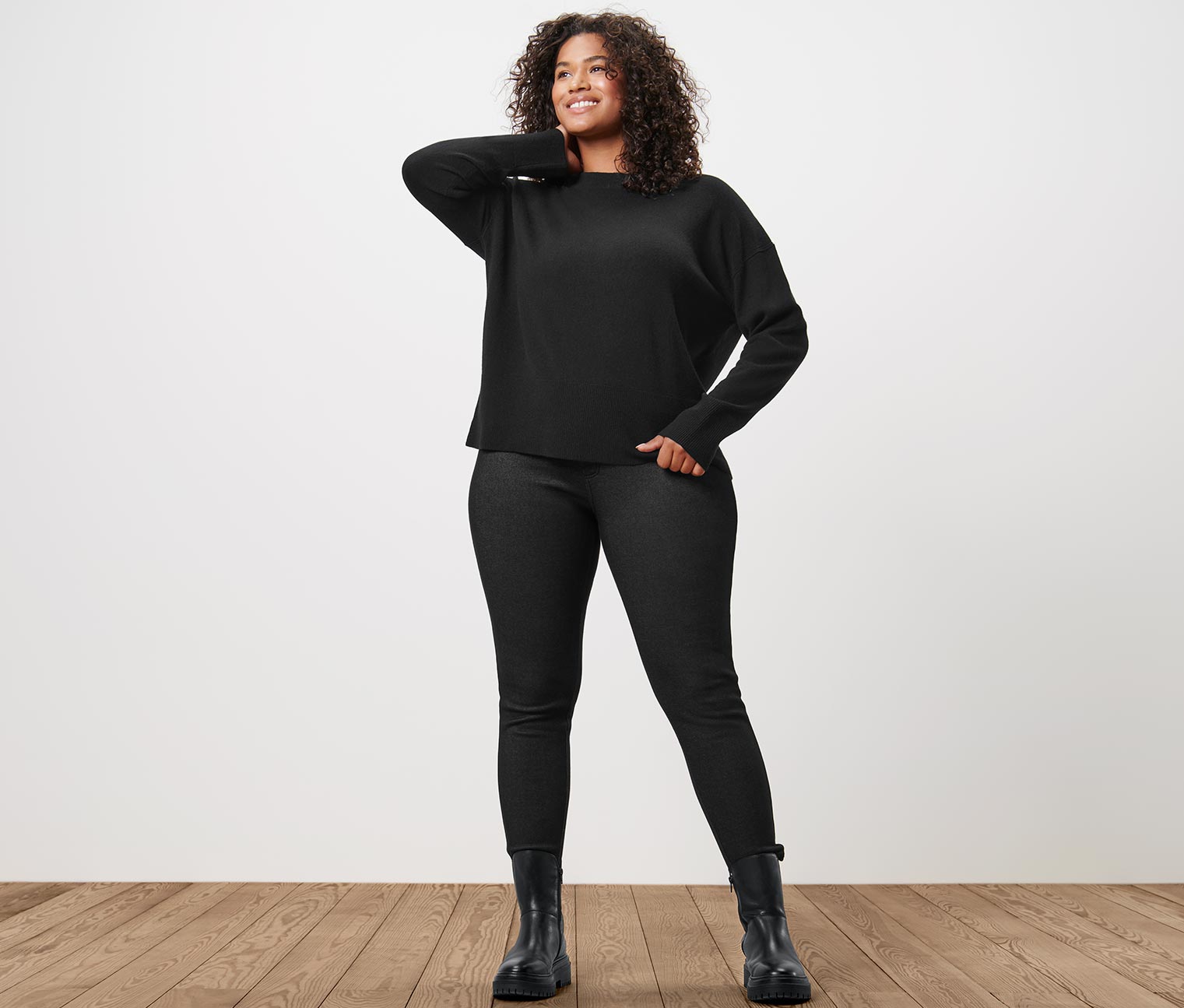 Thumbnail - Tchibo - Feinstrickpullover mit Cashmere - Damen - Gr. XL - schwarz