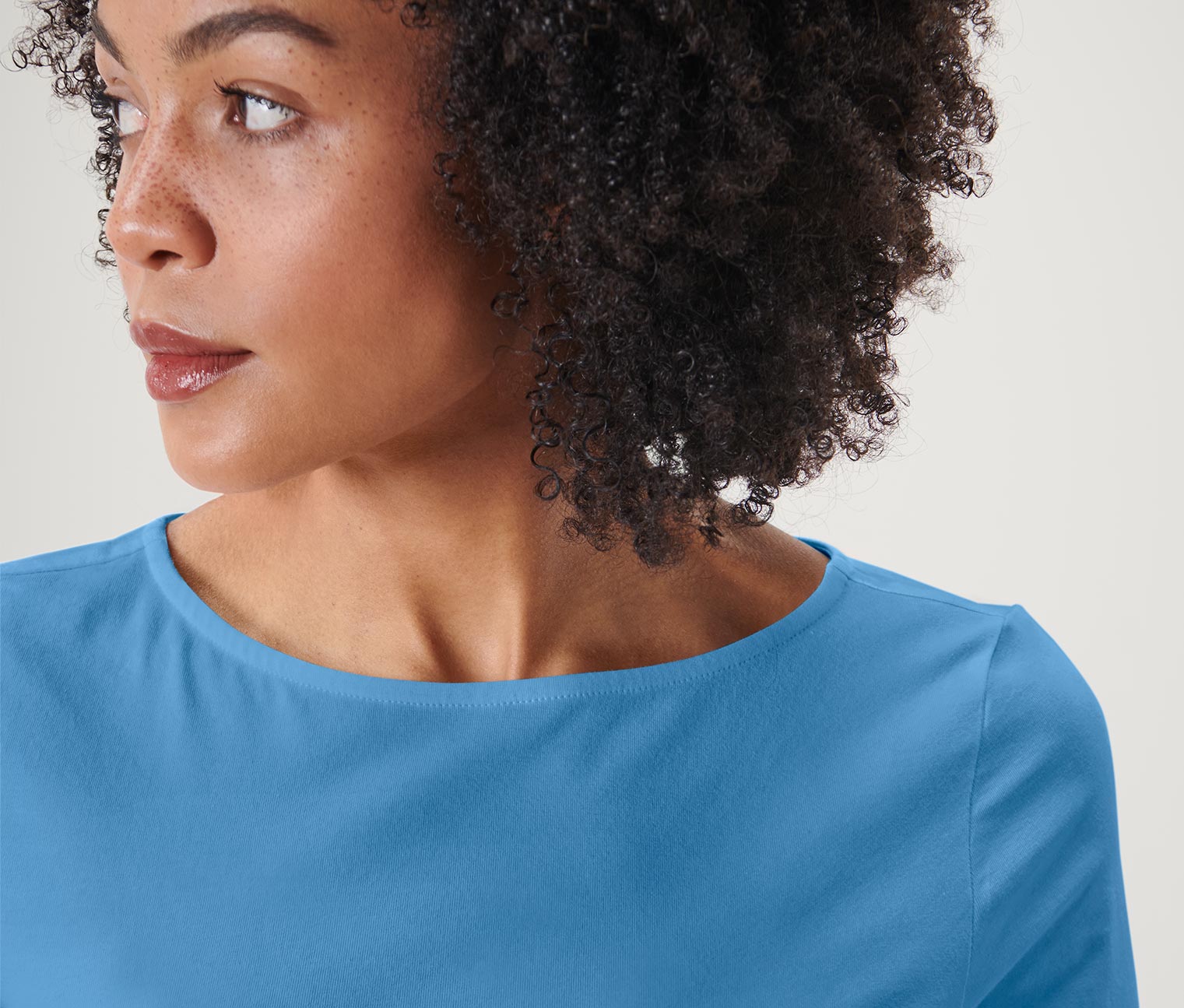 Thumbnail - Tchibo - Shirt mit 3/4-Arm - Damen - Gr. S - hellblau