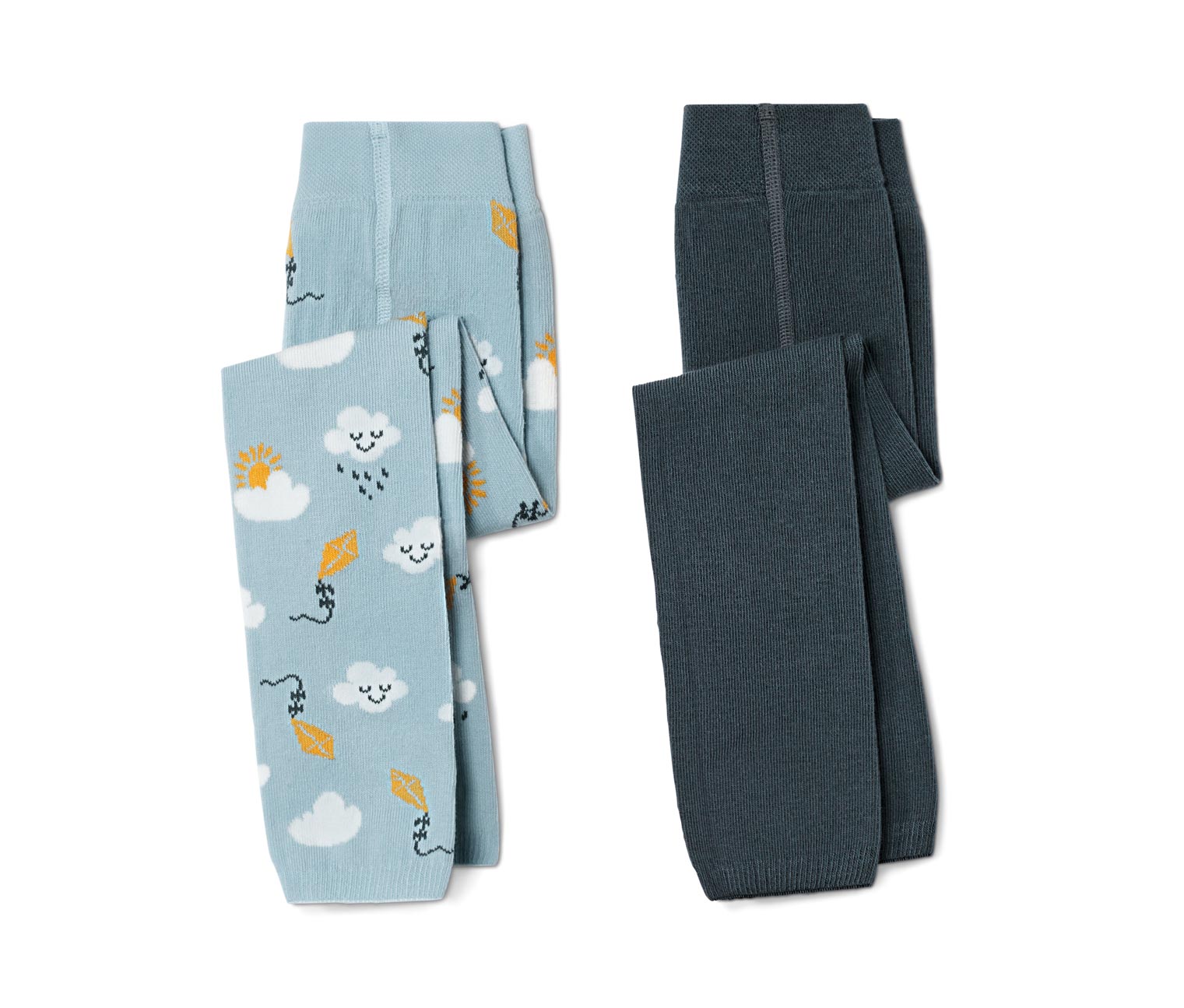Thumbnail - Tchibo - 2 Kleinkinder-Strickleggings - Herren - Gr. 110/116 - hellblau/jacquard