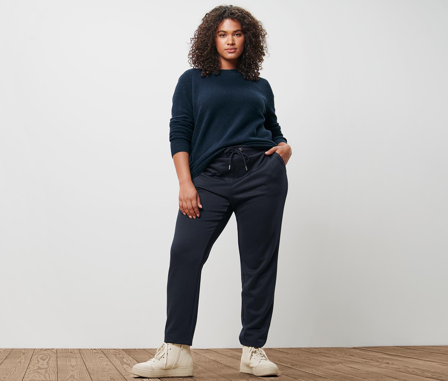 Thumbnail - Tchibo - Strickpullover in Boucléoptik - Damen - Gr. S - dunkelblau