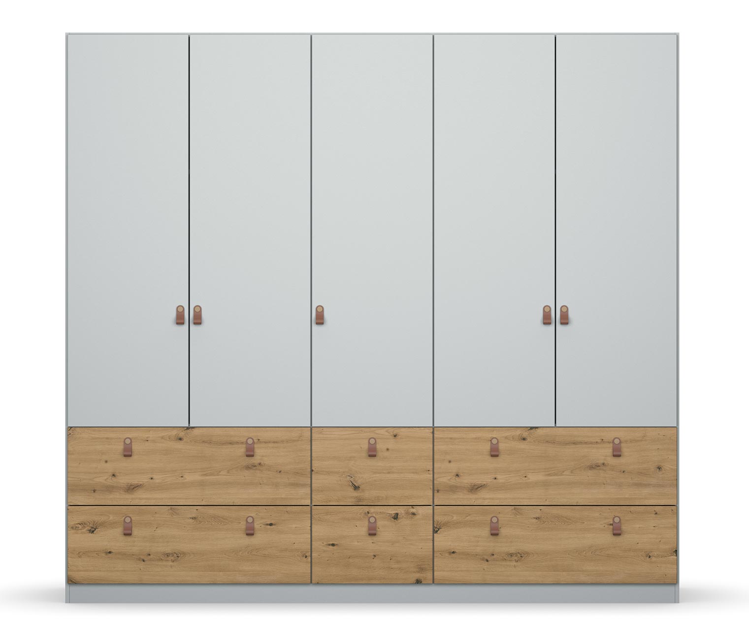 Thumbnail - rauch Drehtürenschrank »Homey« - 226x54x210cm - cognac - Holz / Holz / Eichenholz