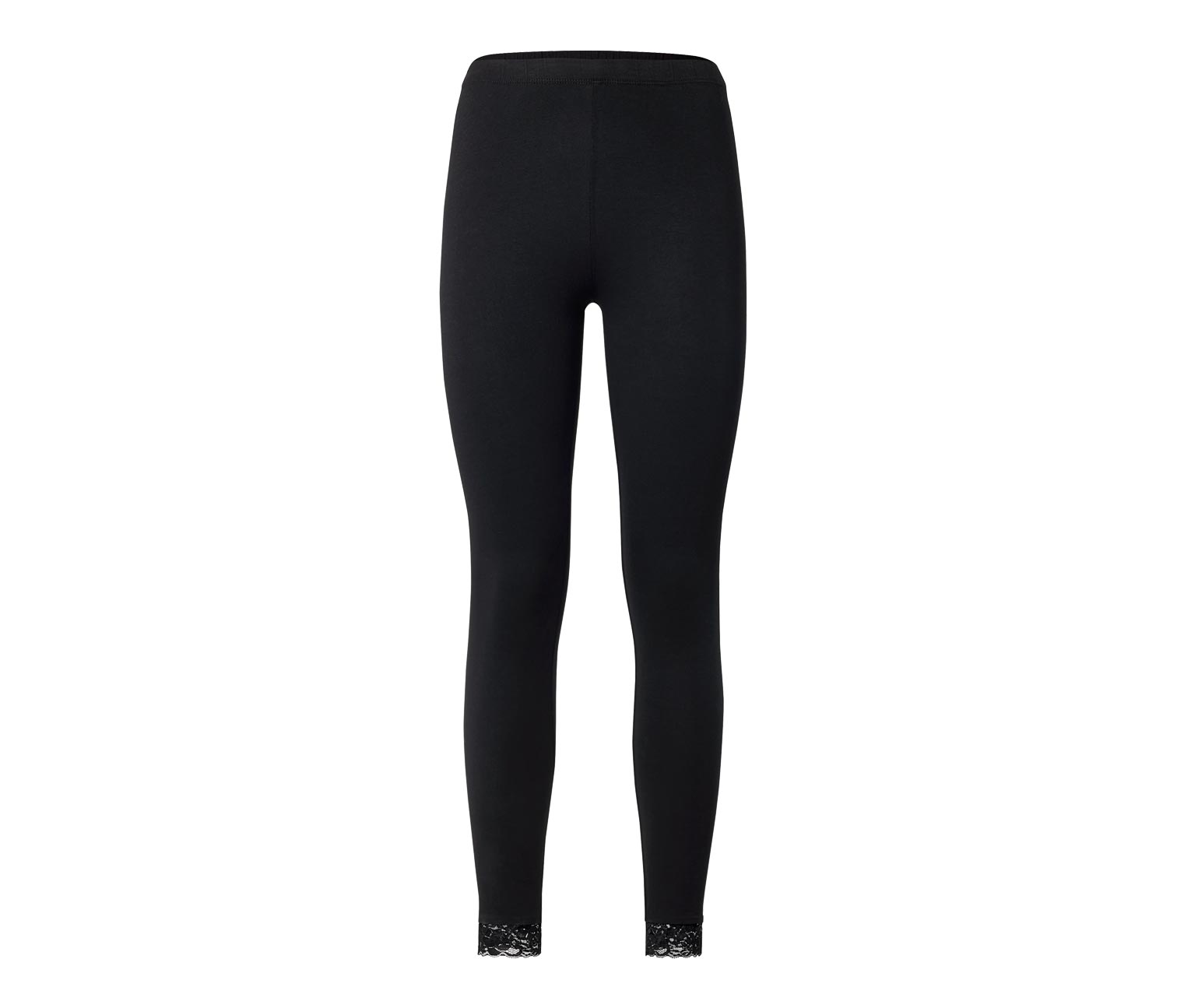 Thumbnail - Tchibo - Leggings mit Spitzenborte - Damen - Gr. M - schwarz