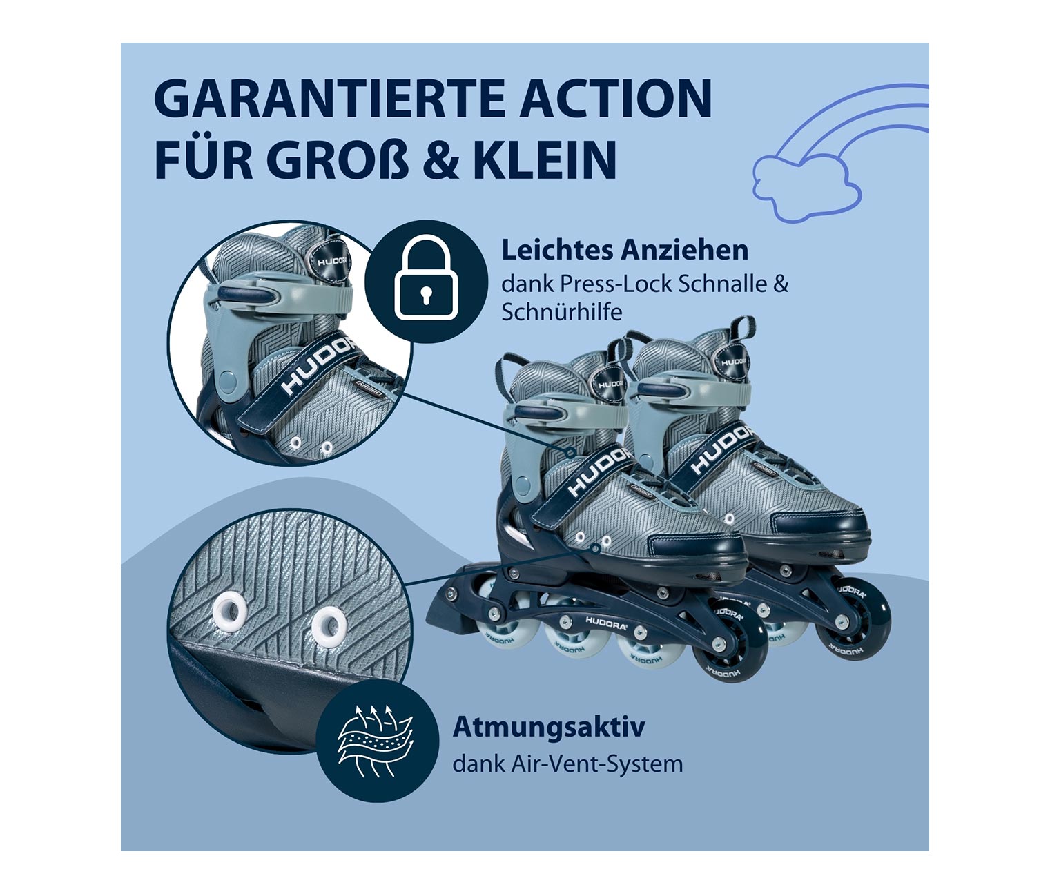 Thumbnail - Hudora Inline Skates »Leon 2.0« - blau