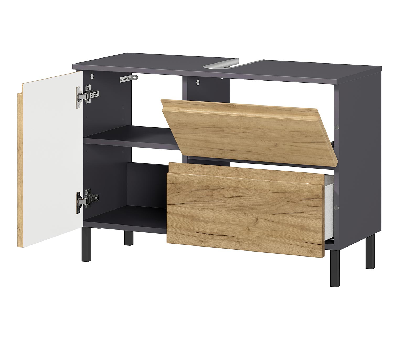 Thumbnail - Tchibo - Waschbeckenunterschrank »Salinas« - 80x34x56cm - braun - Holz