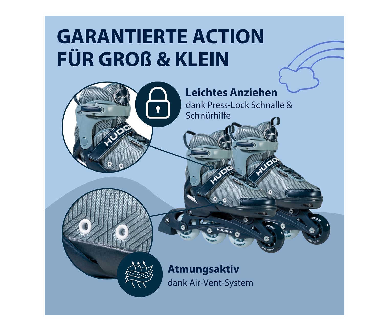 Thumbnail - Hudora Inline Skates »Leon 2.0« - blau