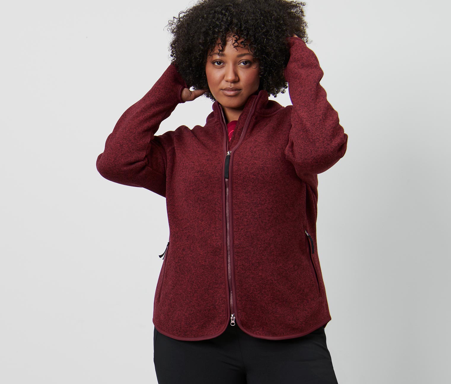 Thumbnail - Tchibo - Strickfleece-Jacke - Damen - Gr. XS - rot