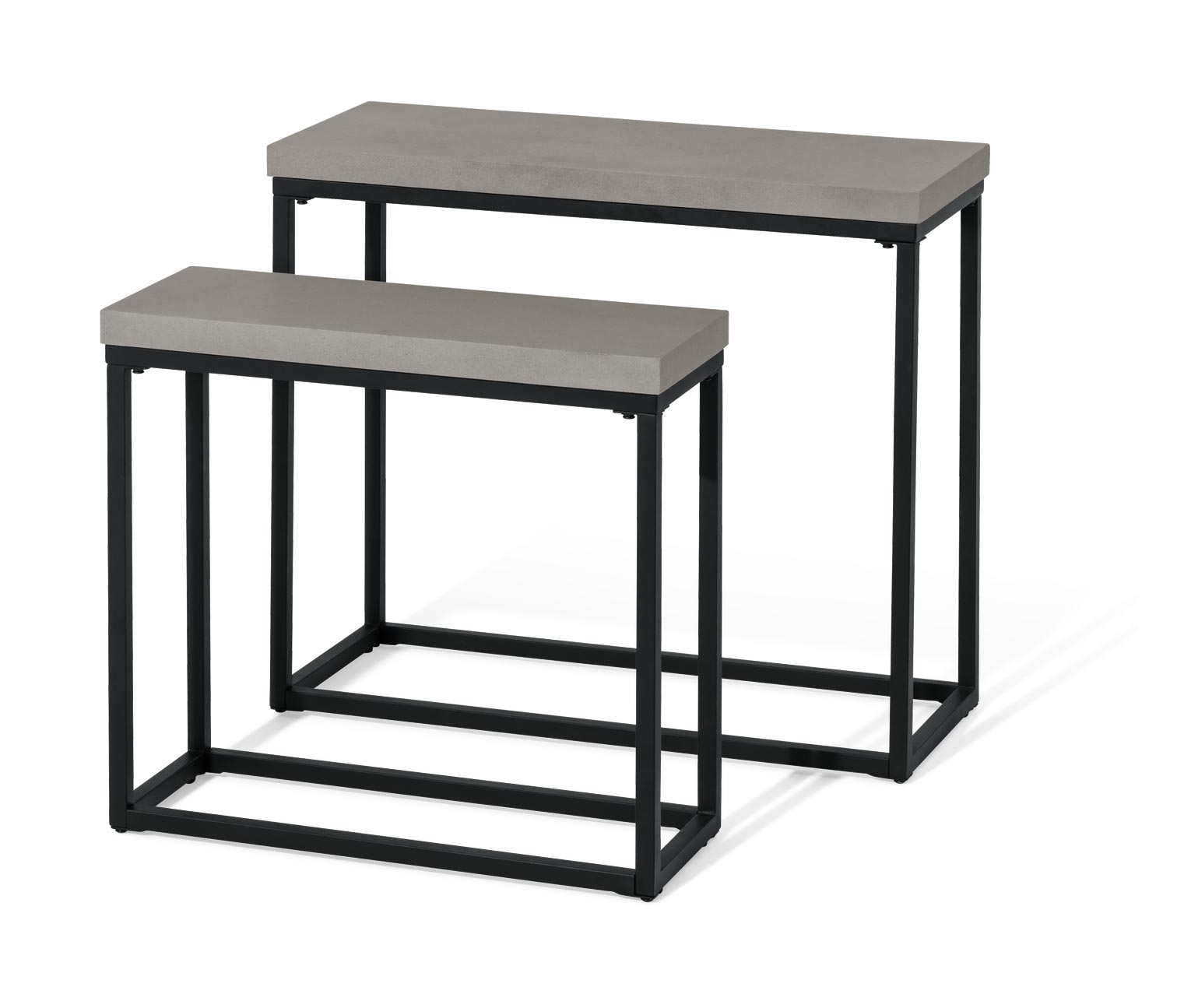 Thumbnail - Tchibo - Konsolentisch-Set mit Polyzement-Tischplatte - 74x31x65,5cm - schwarz - Polyzement / Stahl / Polypropylen