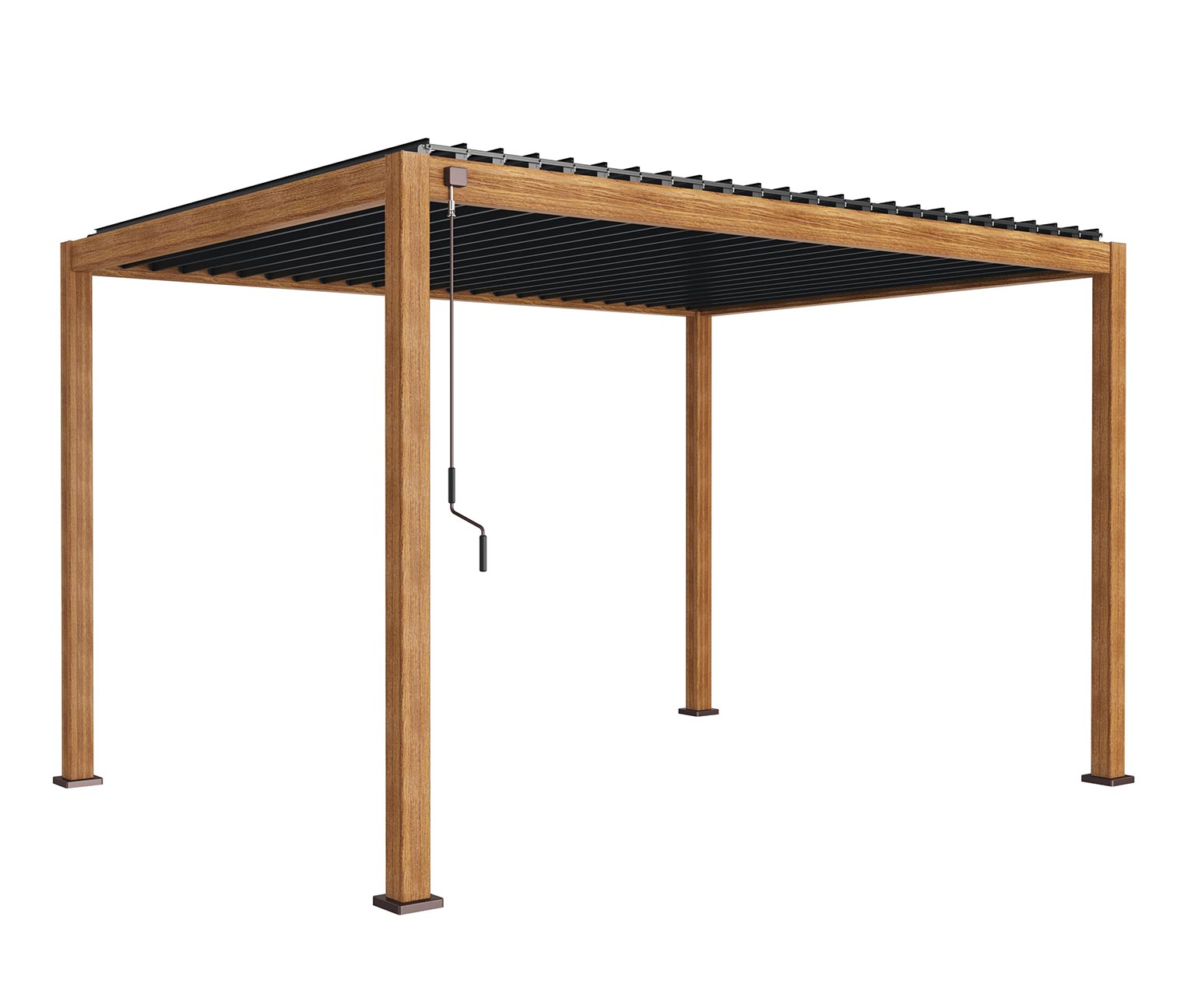 Thumbnail - Leco Premium Pergola - 400x300x250cm - braun - Aluminium / Polyvinylchlorid / Polyester