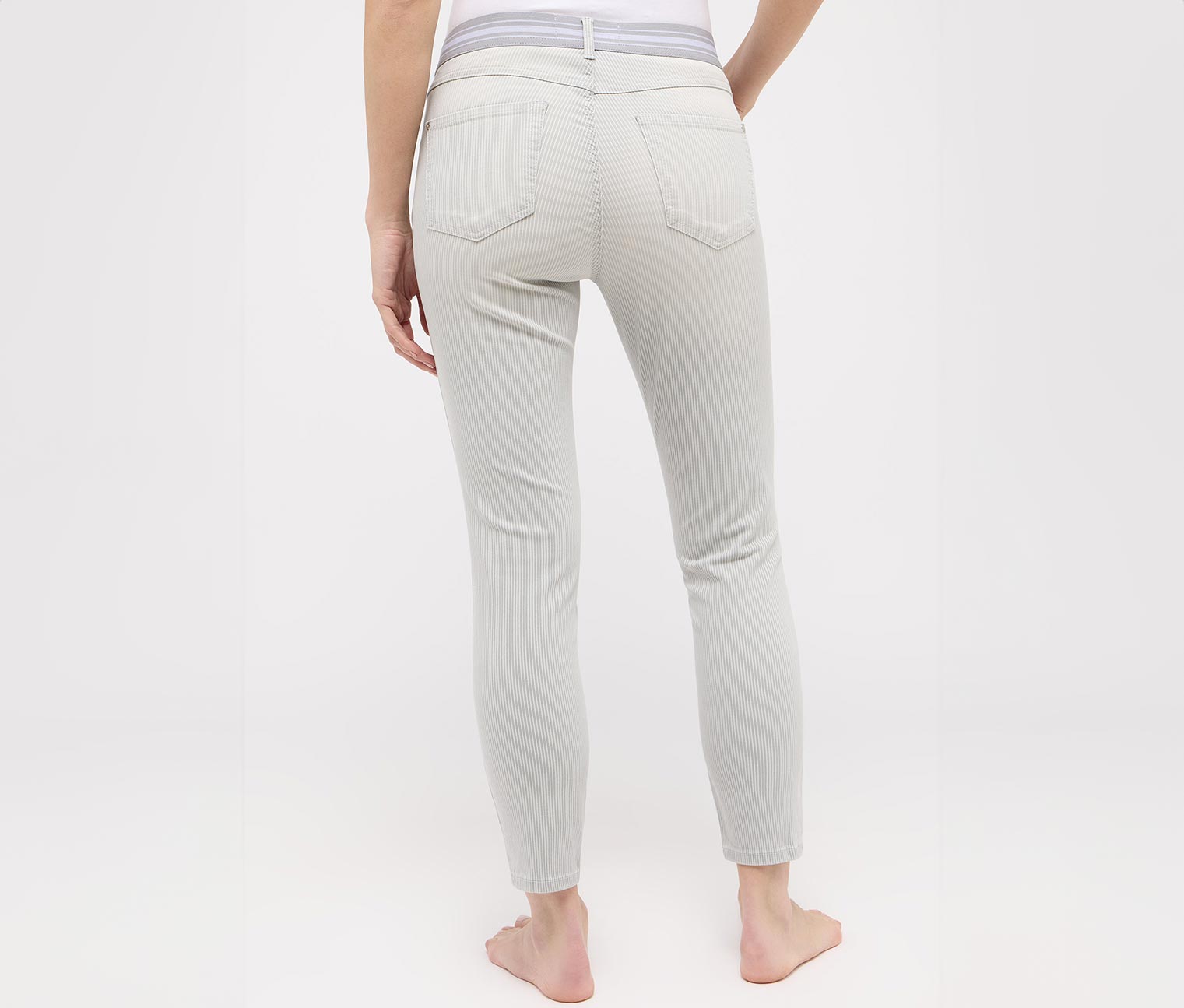 Thumbnail - Angels Jeans »Ornella Sporty« Slim Fit 7/8 - Damen - Gr. 46 - grau/gestreift