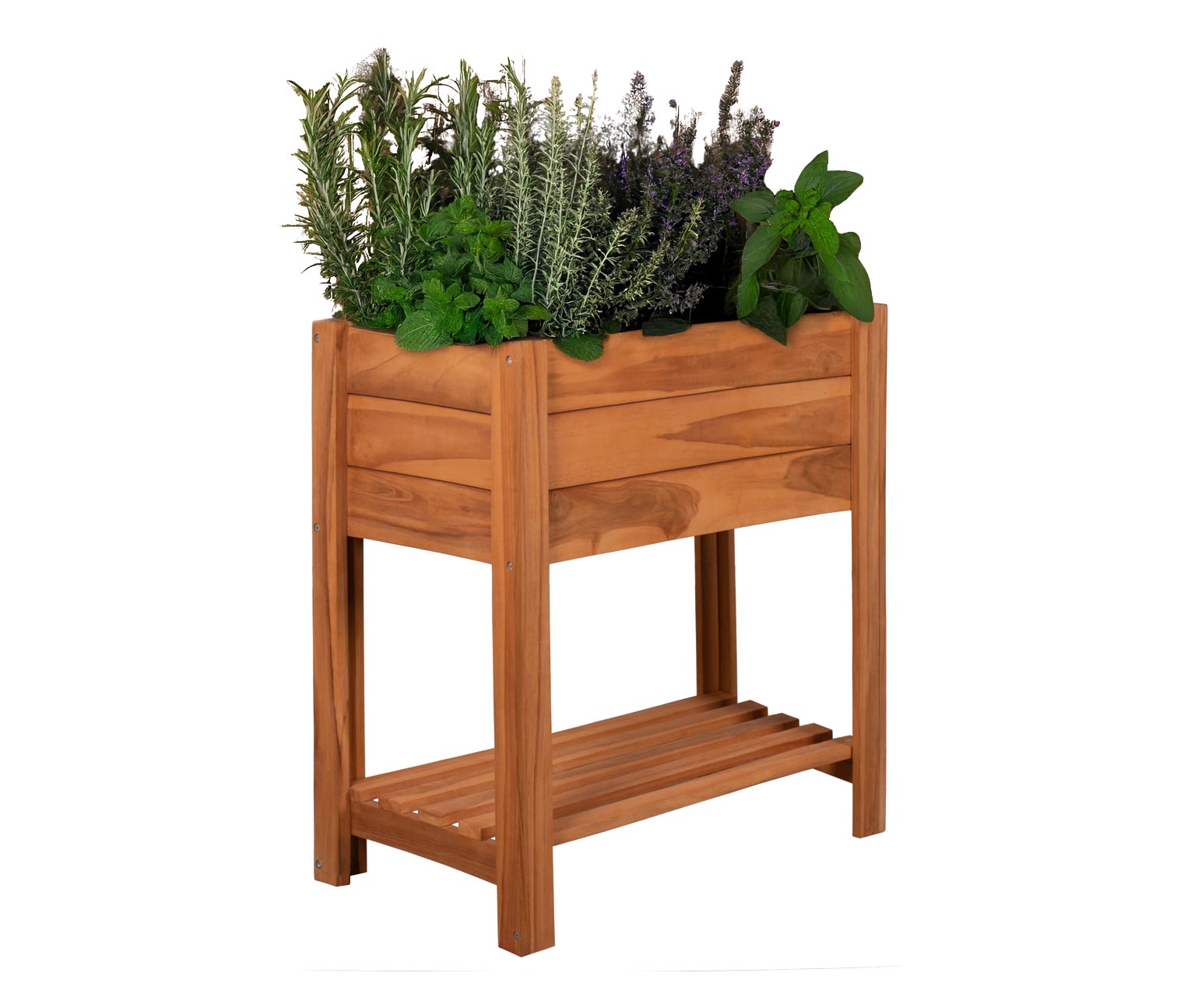 Thumbnail - deVries Teak-Hochbeet - 78x58x78cm - naturfarben - Holz