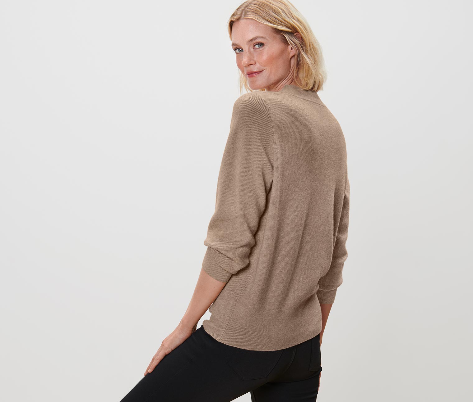 Thumbnail - Tchibo - Feinstrickpullover - Damen - Gr. L - beige
