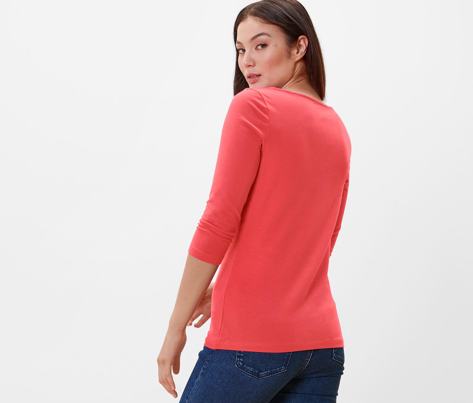 Thumbnail - Tchibo - Shirt mit 3/4-Arm - Damen - Gr. L - koralle